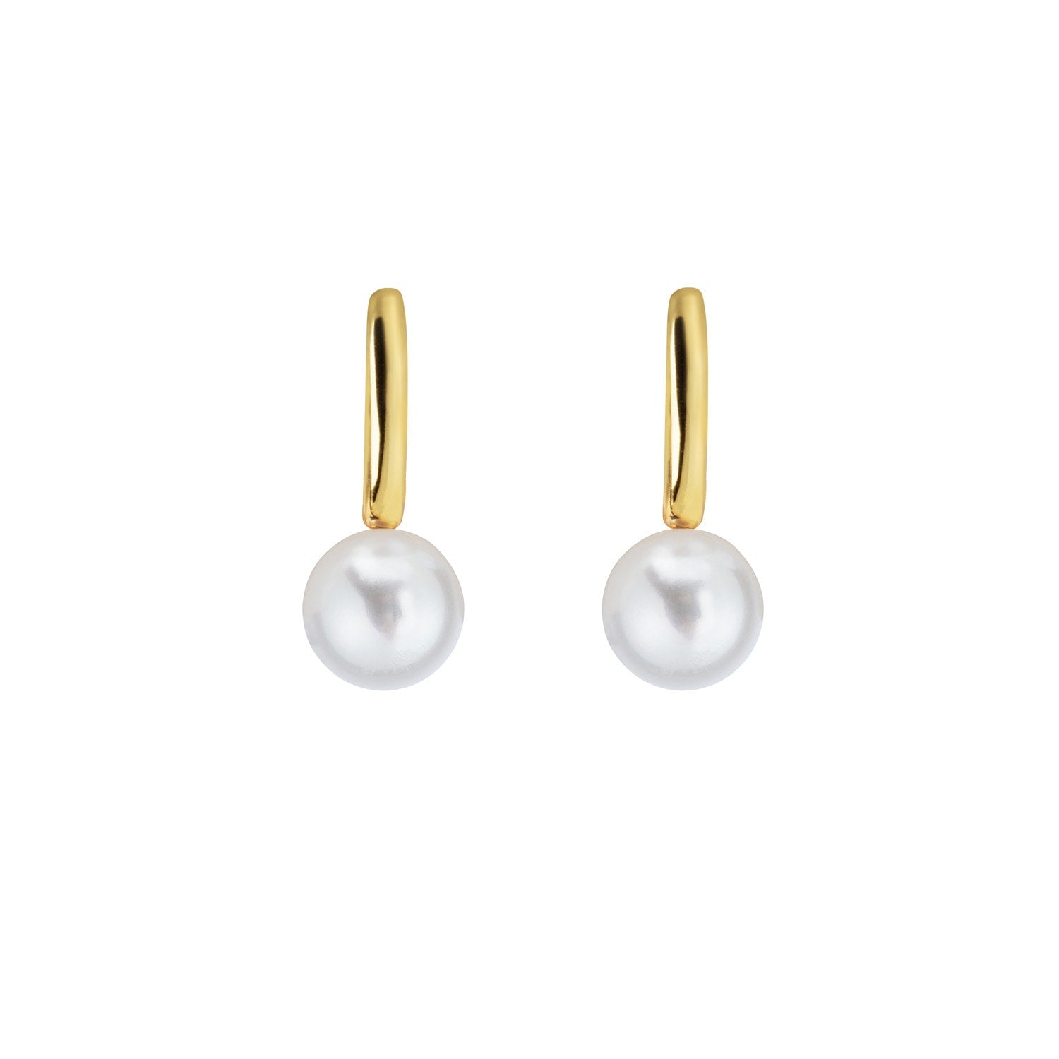 Aetis Pearl Hoop Earrings-Gold