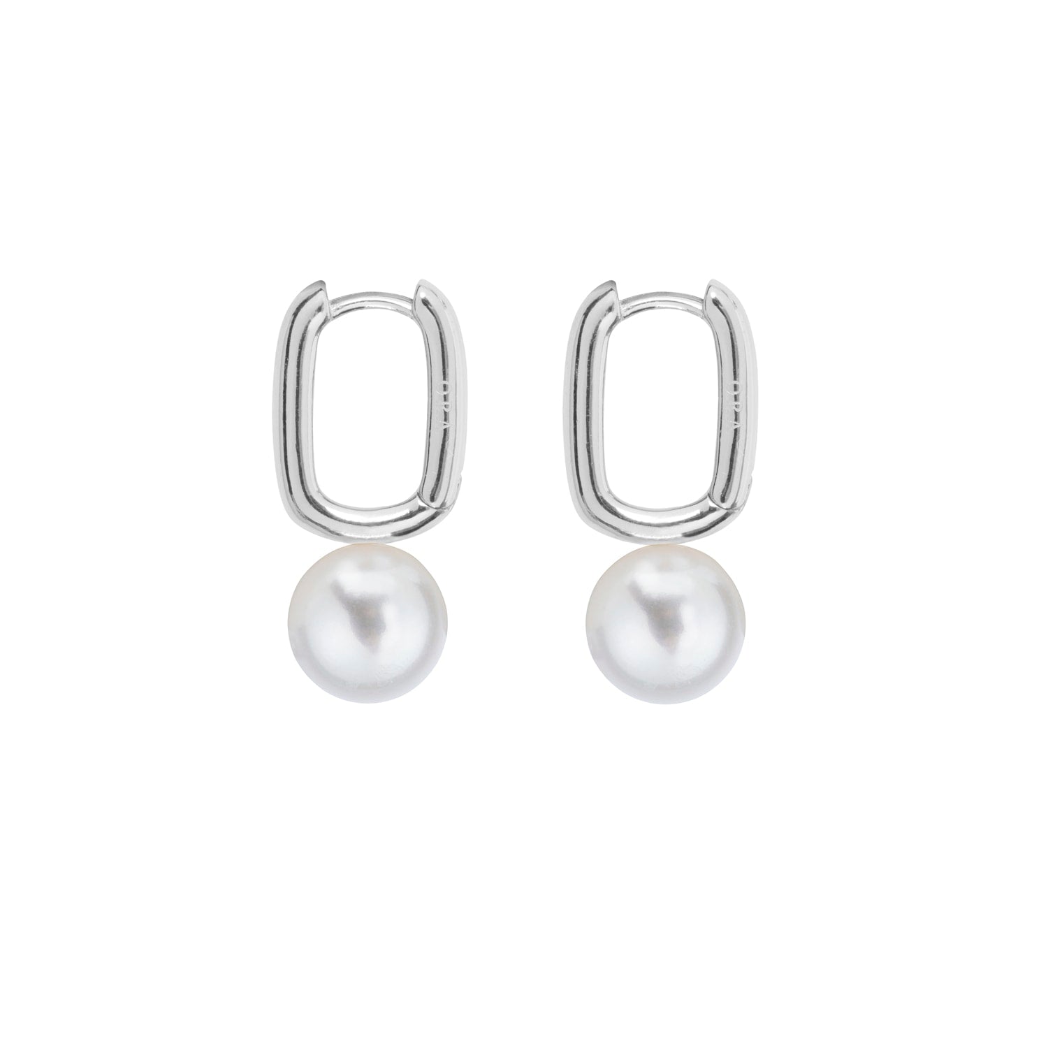 Aetis Pearl Hoop Earrings-Silver