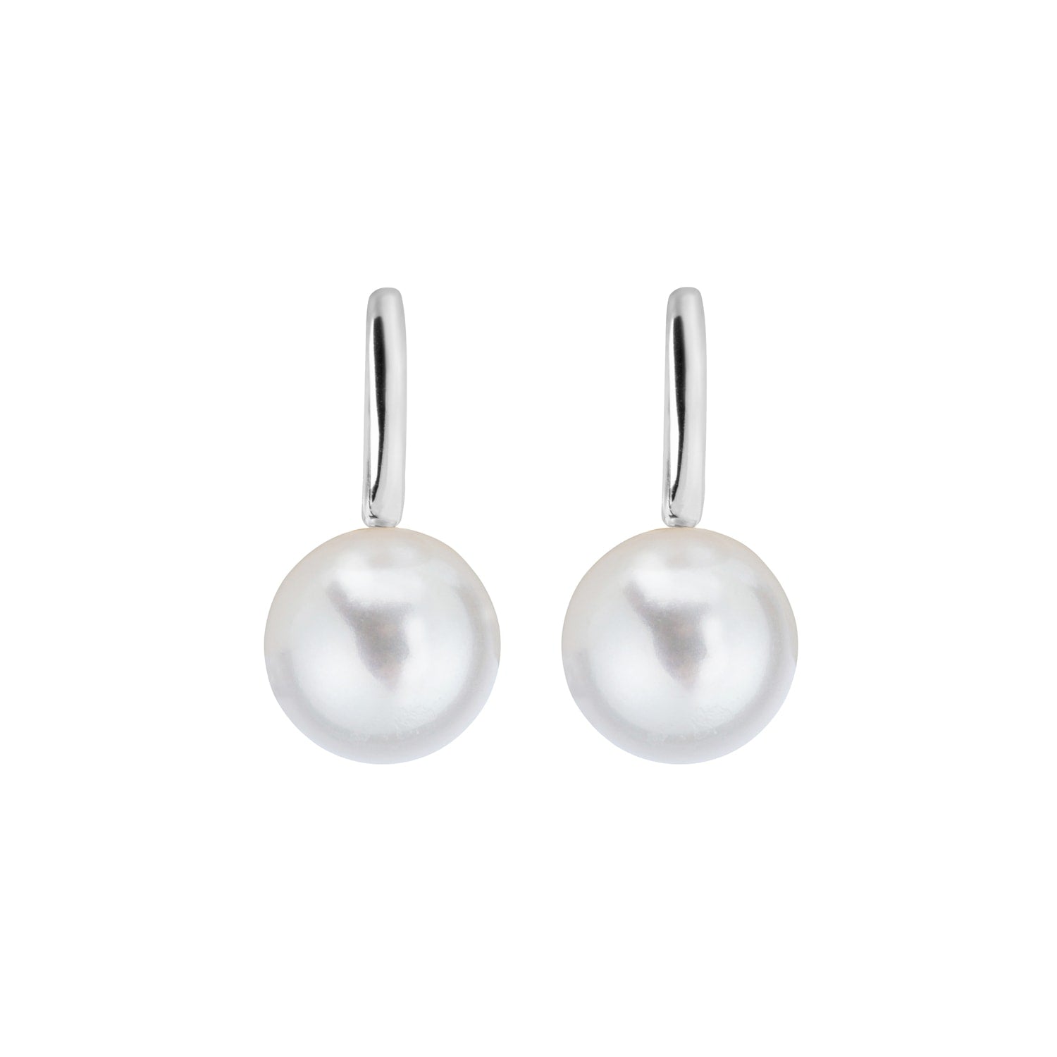 Aetis X Large Pearl Hoop Earrings - Silver