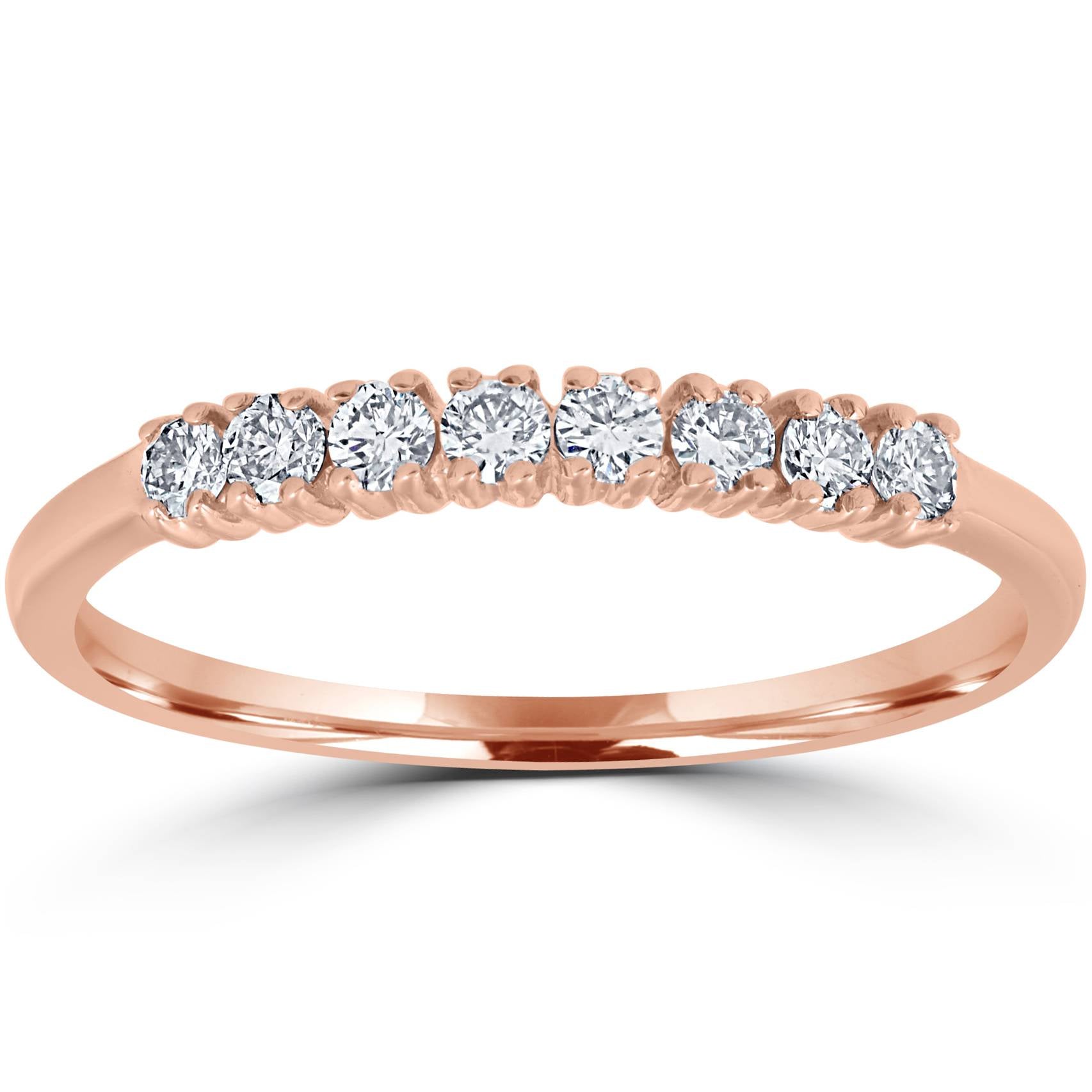 Diamond Wedding Ring 14K Rose Gold