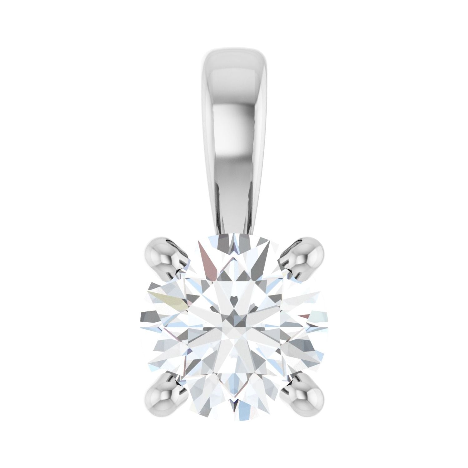 14k White Gold 1/4 CT Lab-grown Diamond Pendant