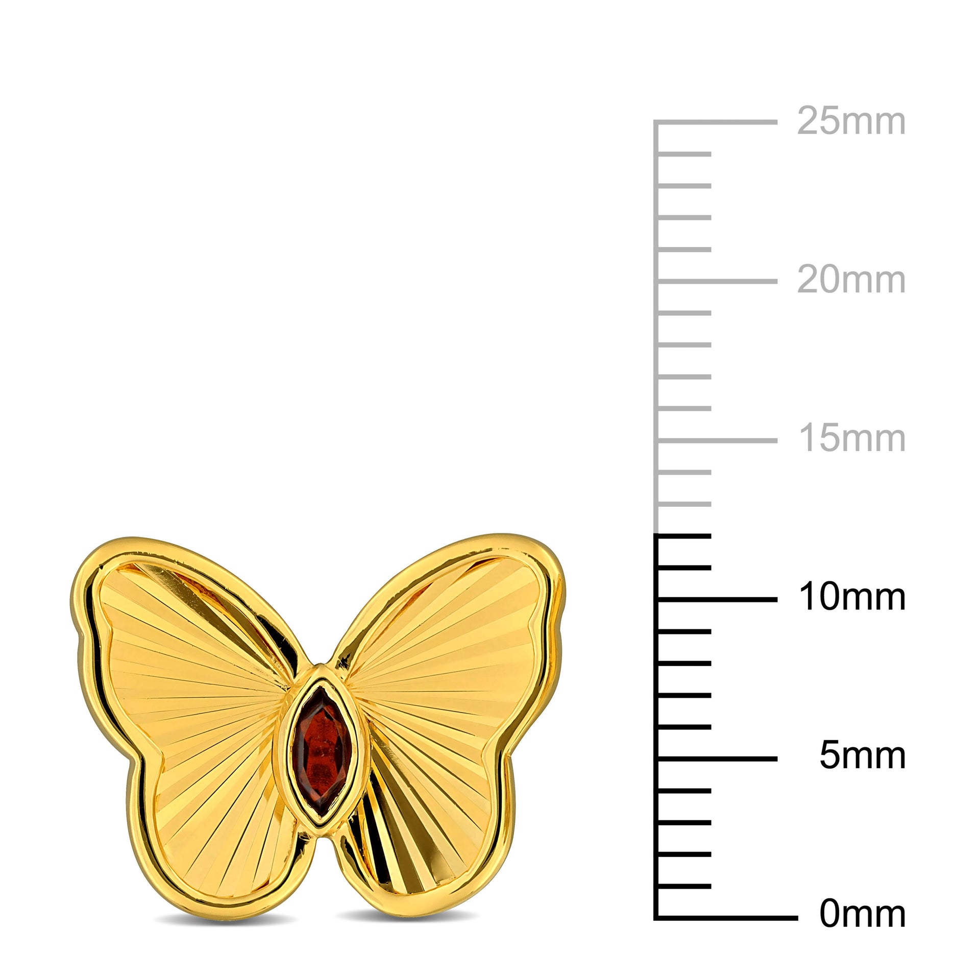 Mimi & Max 1/5ct TGW Marquise-Cut Garnet Butterfly Stud Earrings Yellow Silver