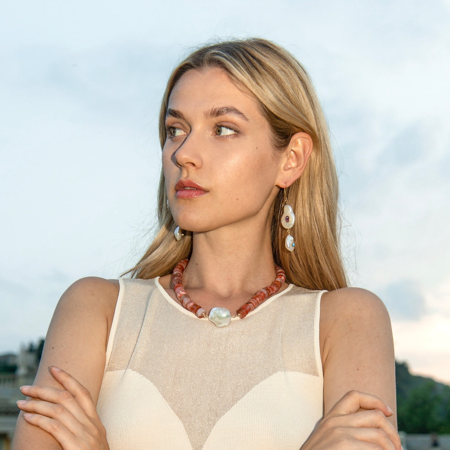 Demeter Orange Agate Necklace