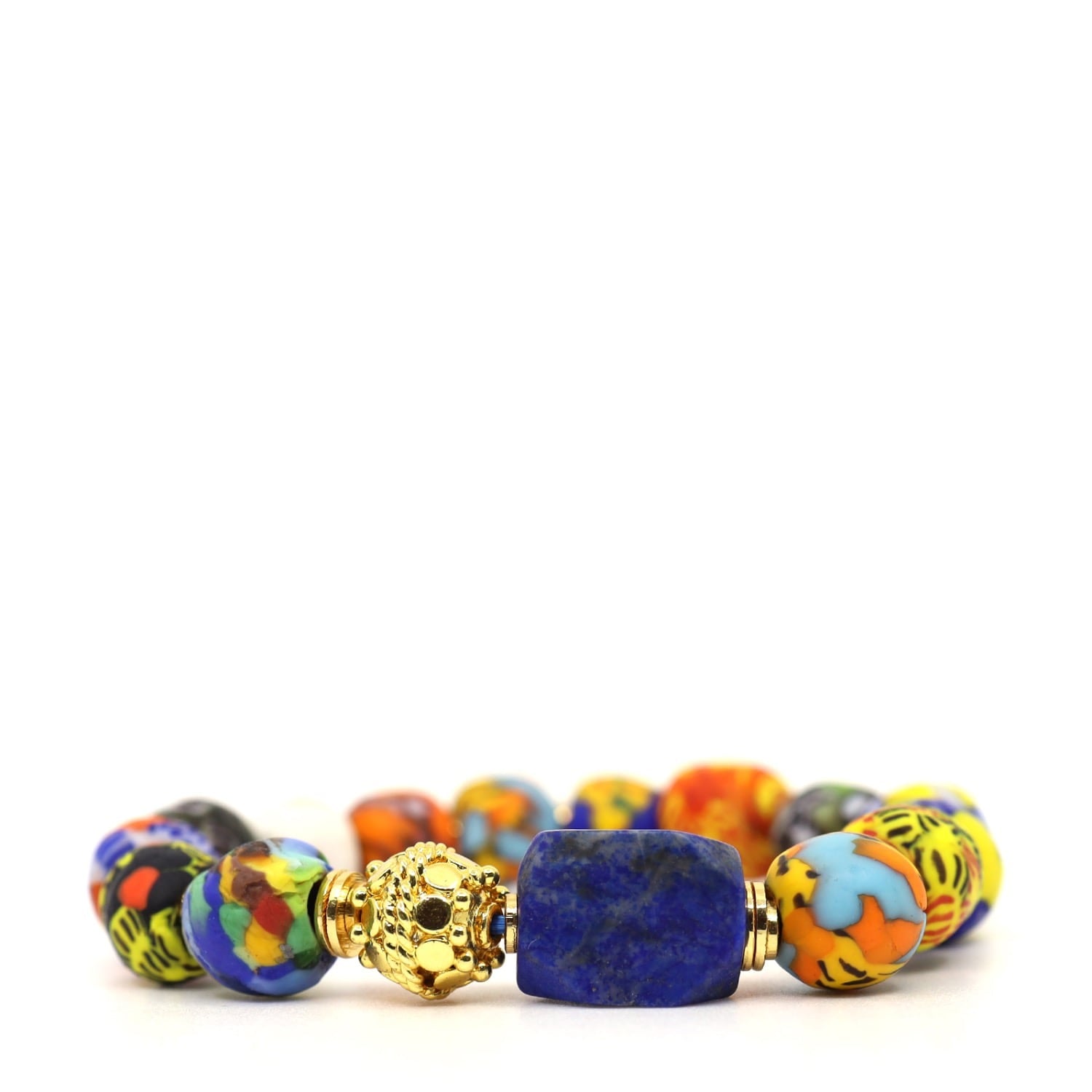 African Glass Medley & Bali Bracelet
