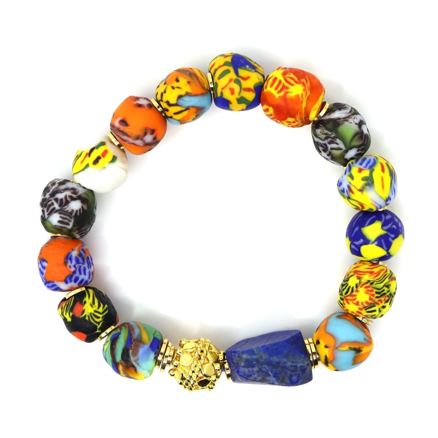 African Glass Medley & Bali Bracelet
