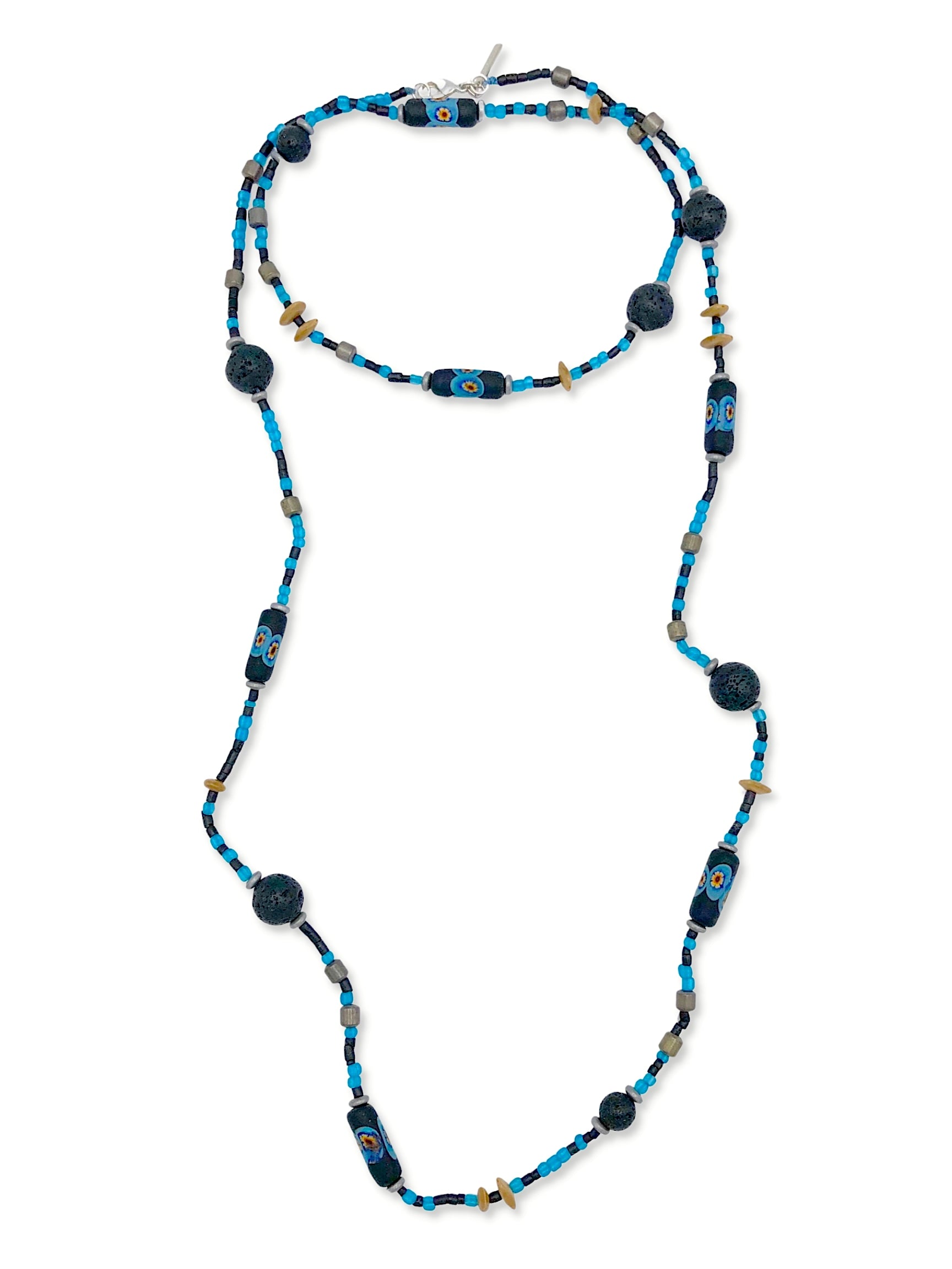African Voyage Long Lava Necklace