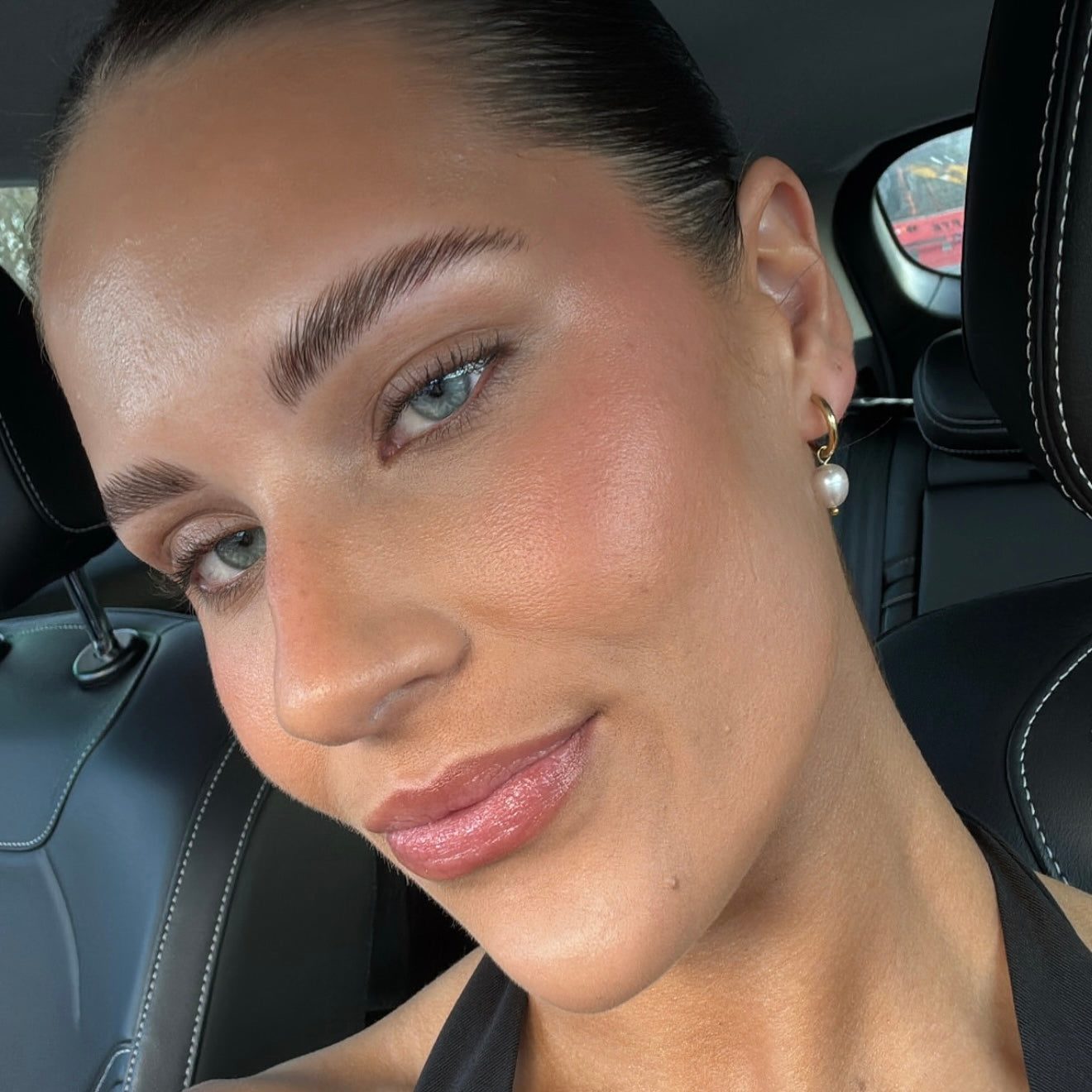 After Dark Pearl Hoop Drop Earrings