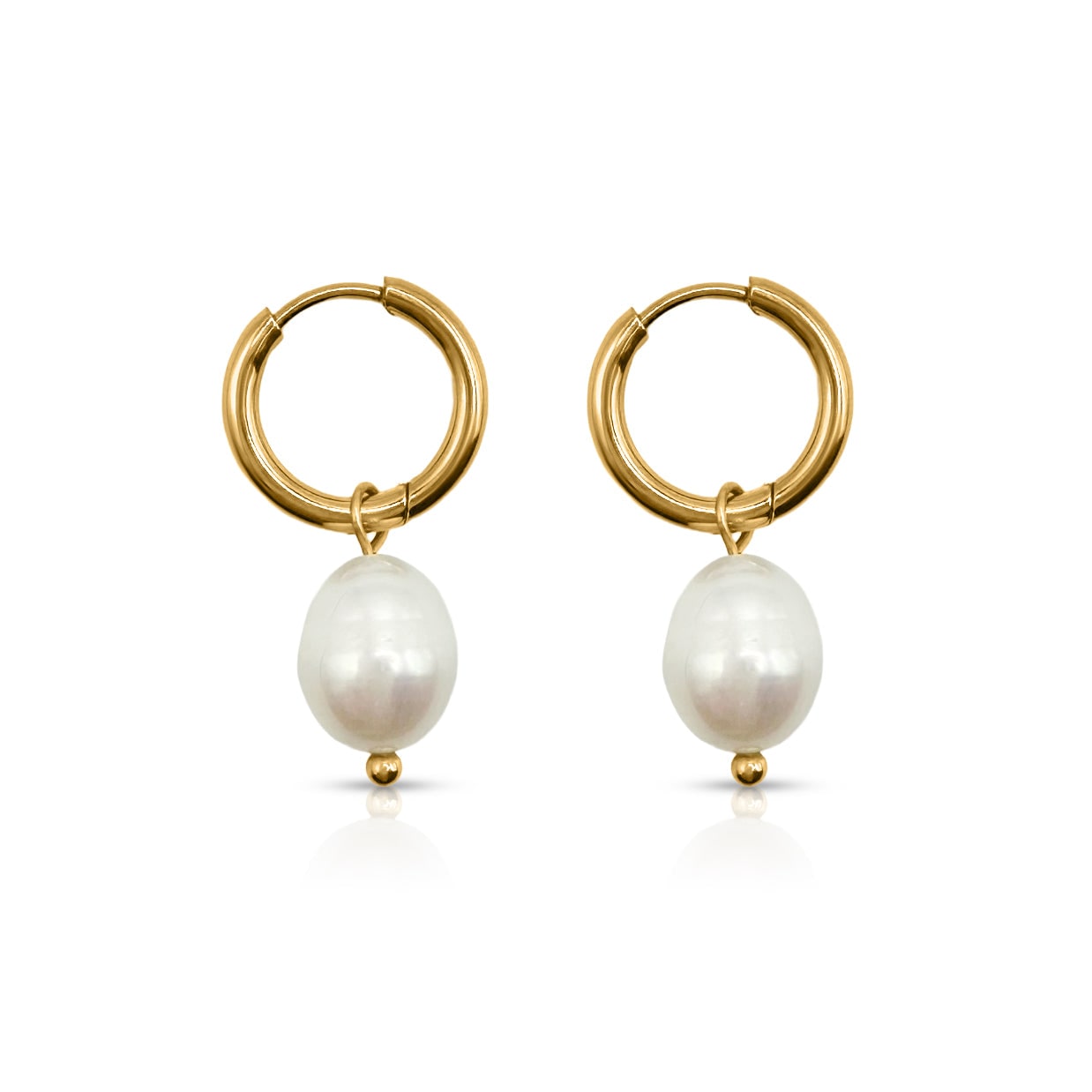 After Dark Pearl Hoop Drop Earrings