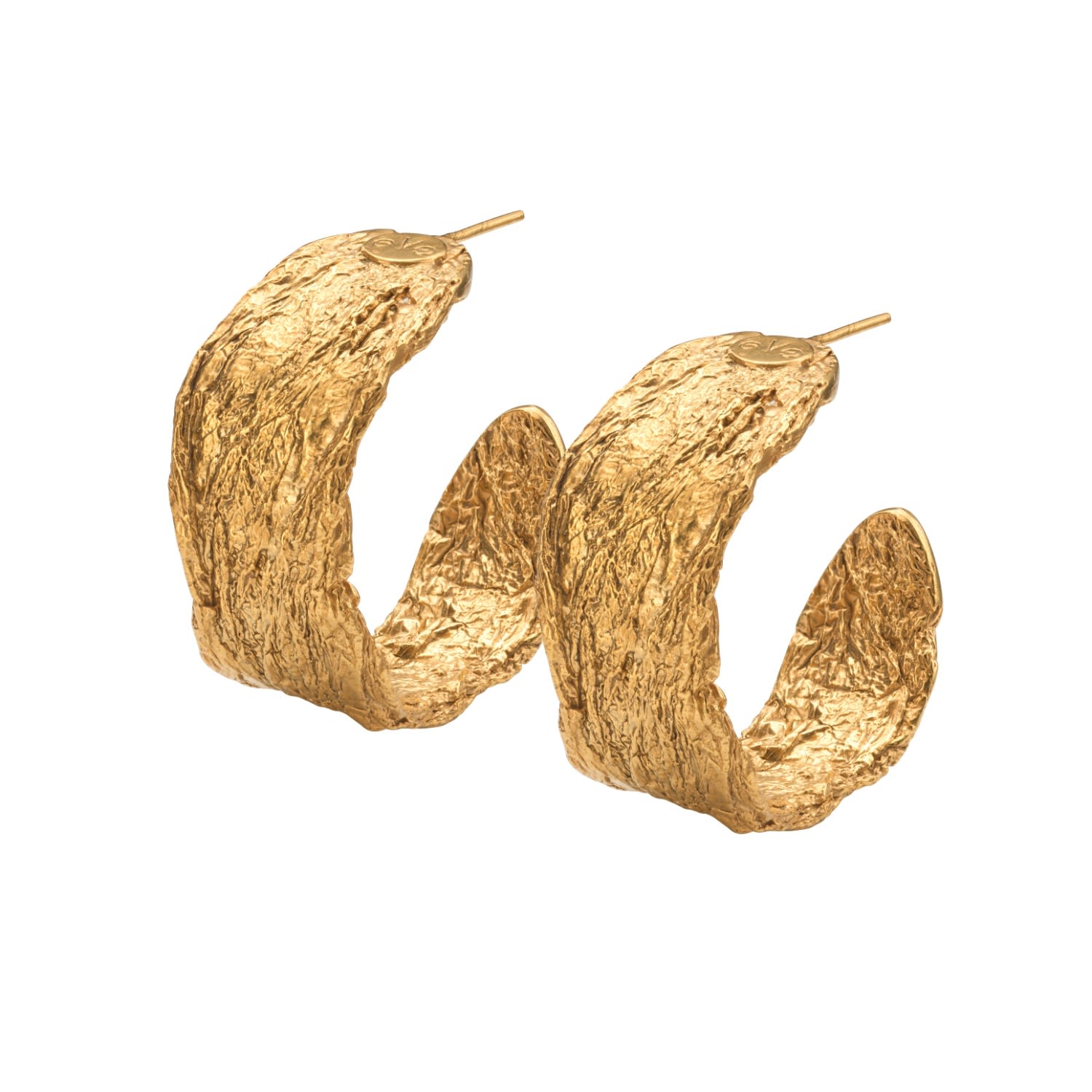 Archaic Chunky Hoop Earrings Gold
