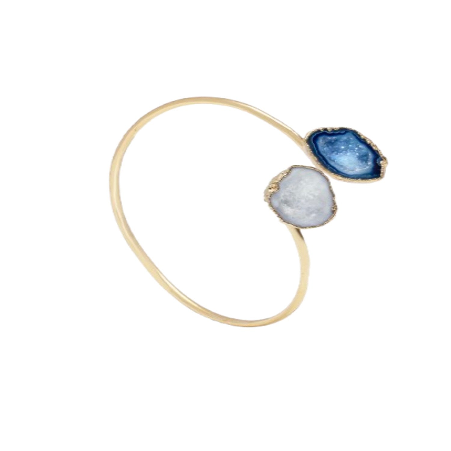 Agate Double Cuff Blue Bracelet