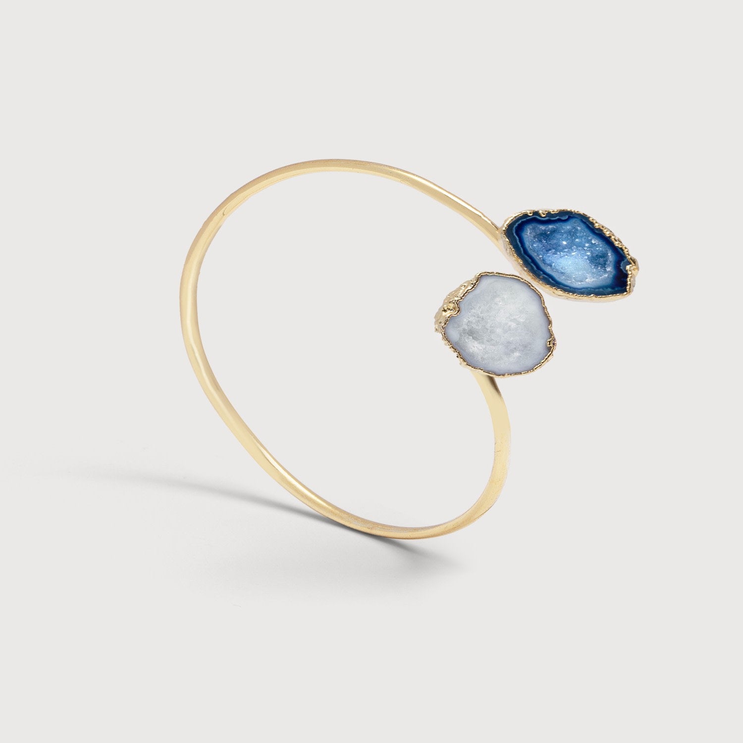 Agate Double Cuff Blue Bracelet