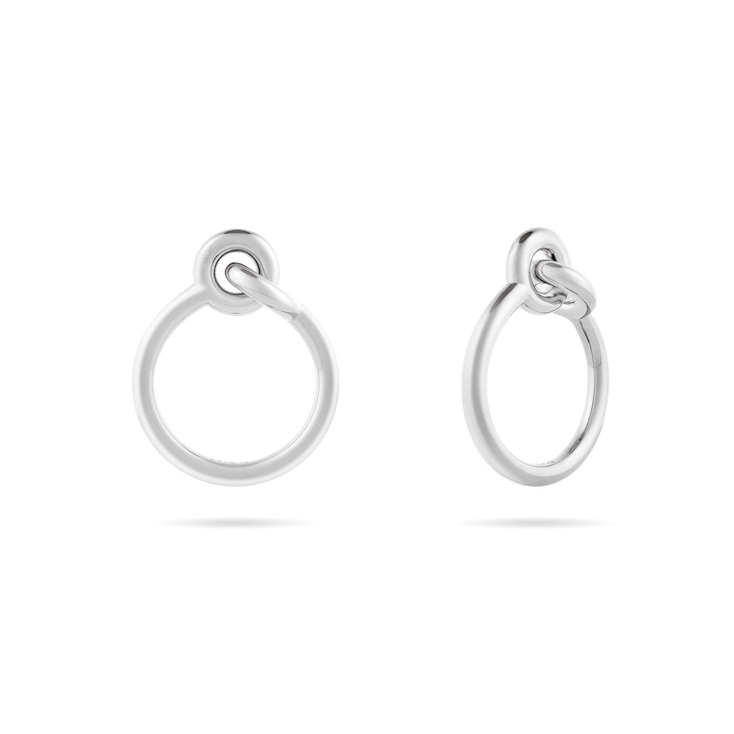 Interlocked Double Circle Ring - Silver