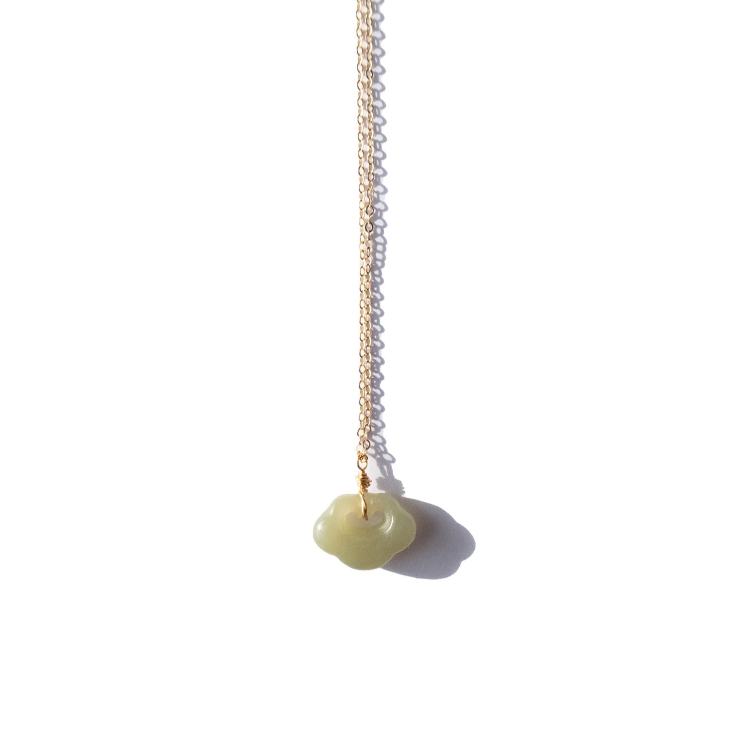 Cloud Green Jade Pendant Necklace