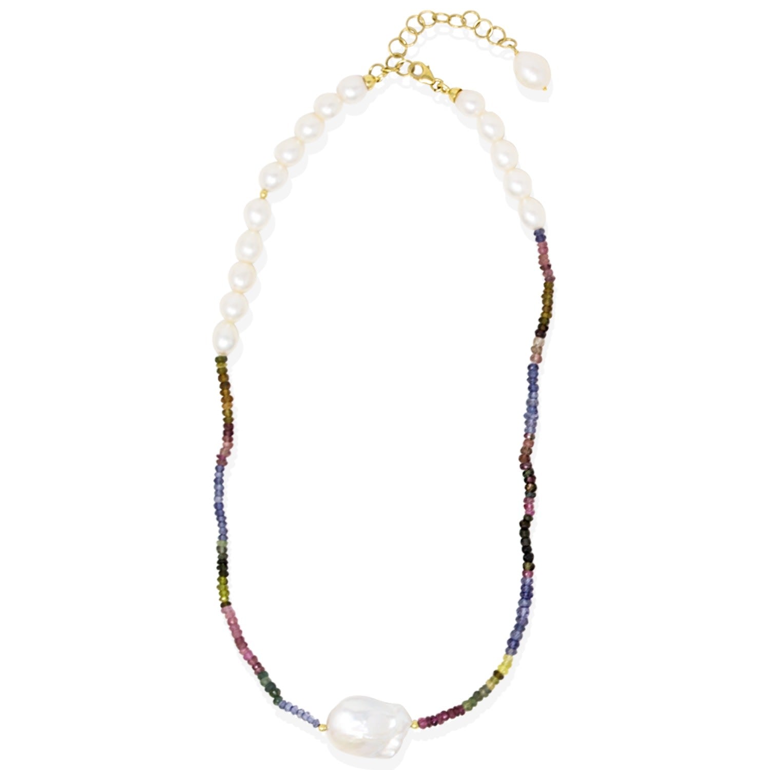 Venezia Multicolor Tourmaline & Pearl Necklace