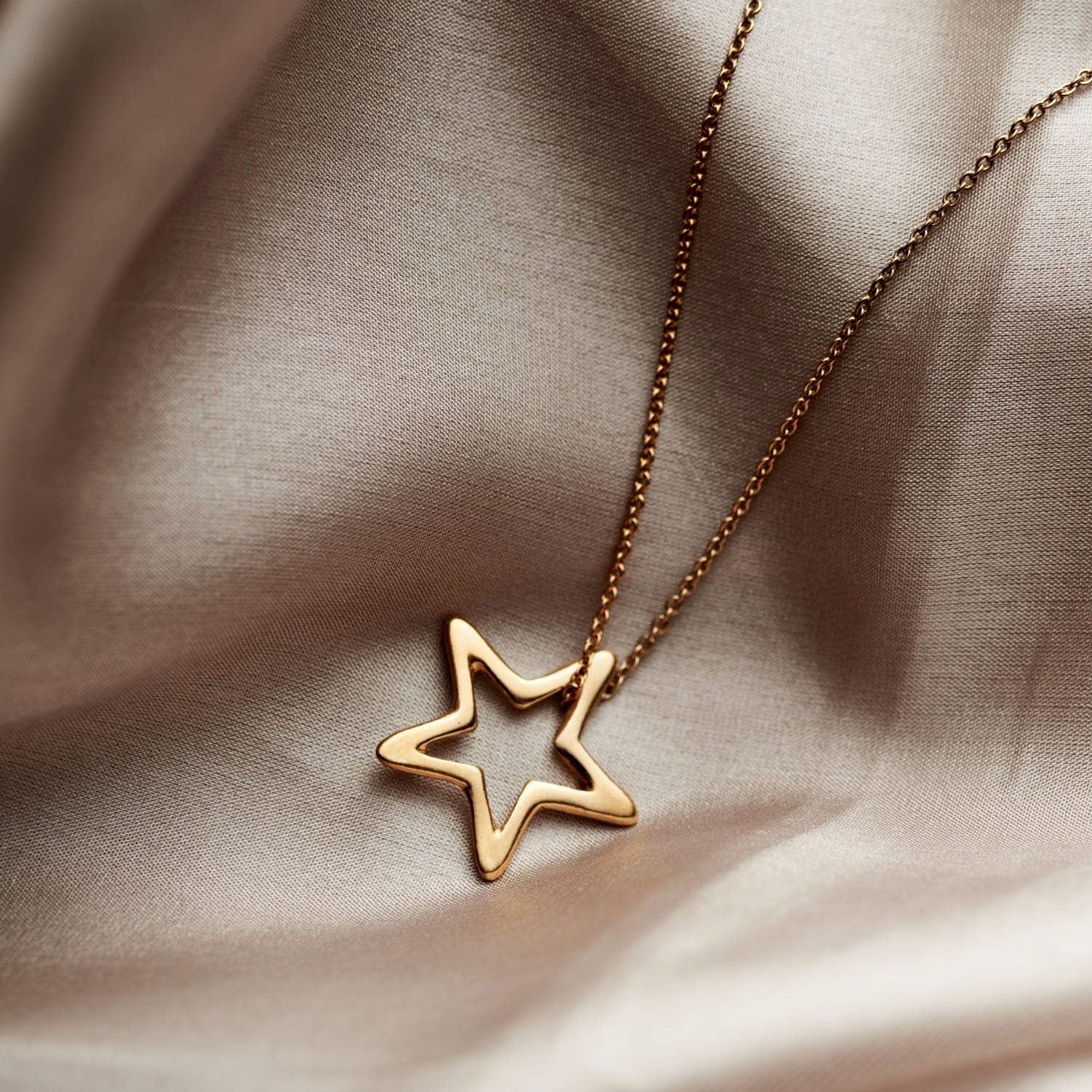Gold Plated Open Star Necklace
