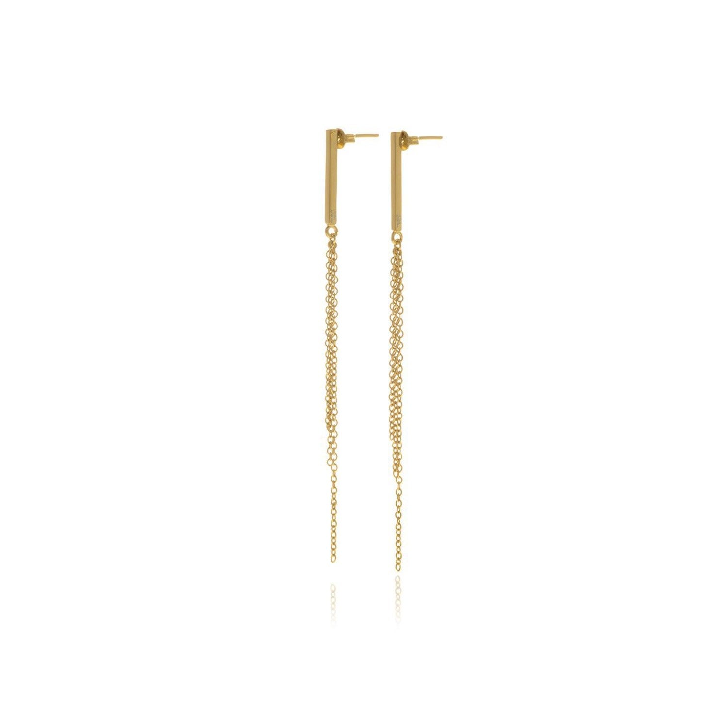 Gold Reverie Chain Bar Earrings