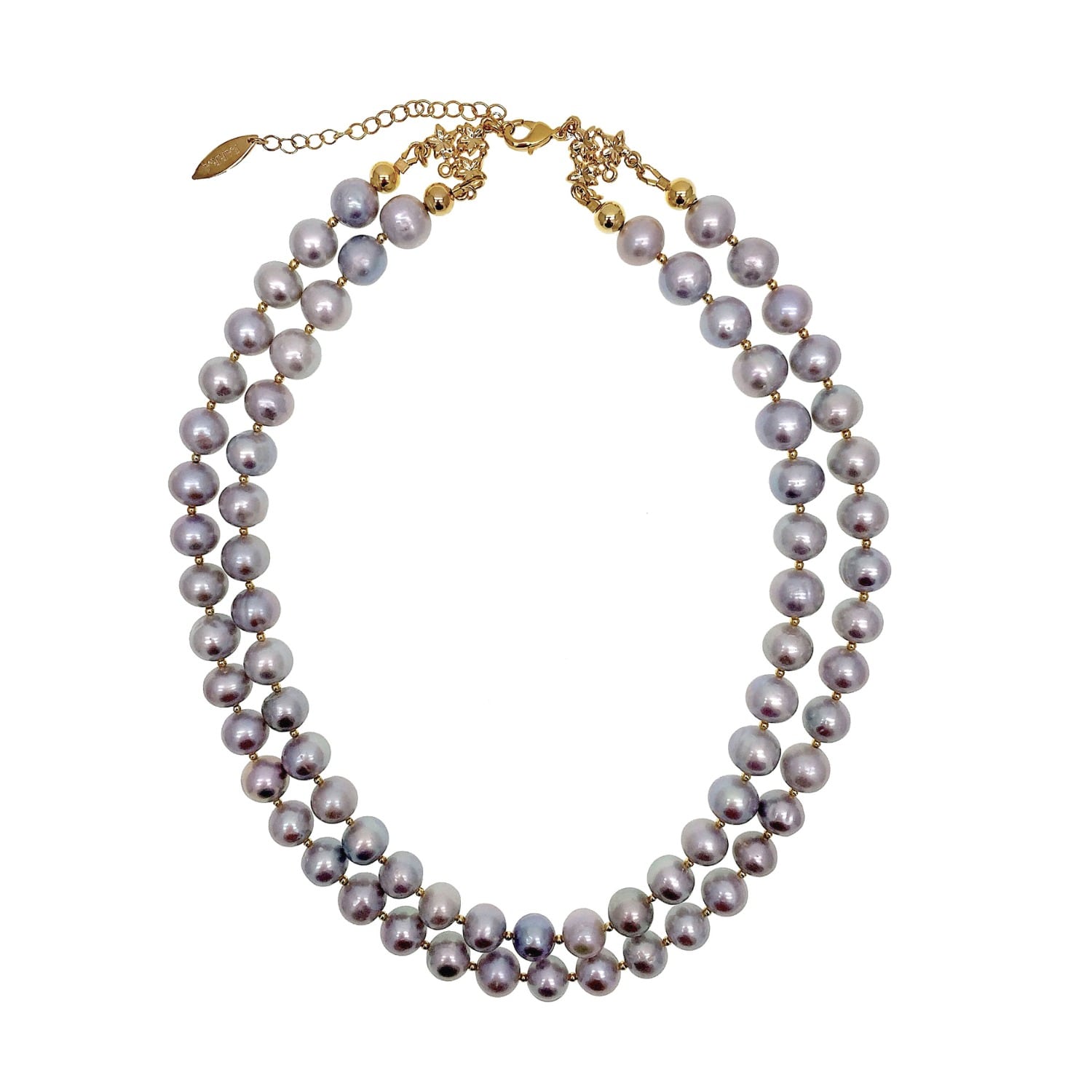 Grey Freshwater Pearls Double Strands Choker