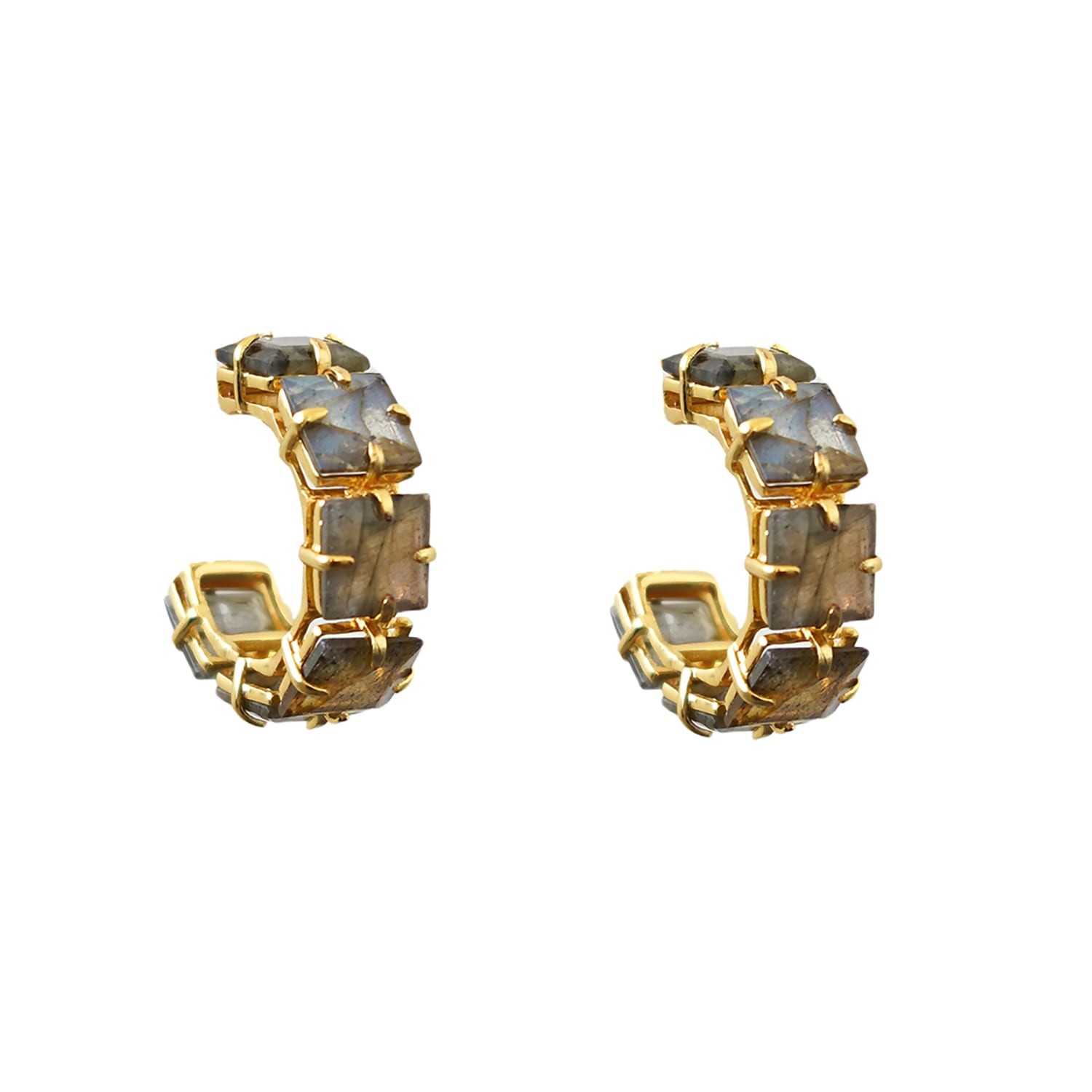 Alanna Hoops Labradorite Pierced