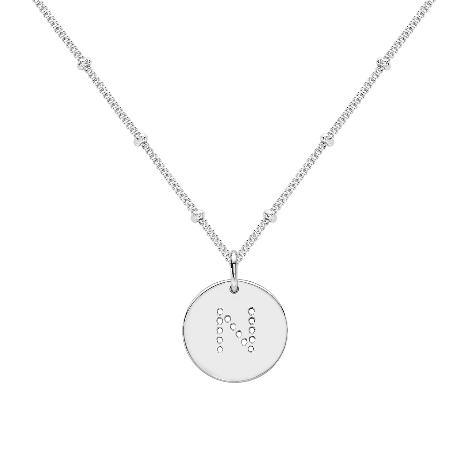 Silver Alphabet N Necklace