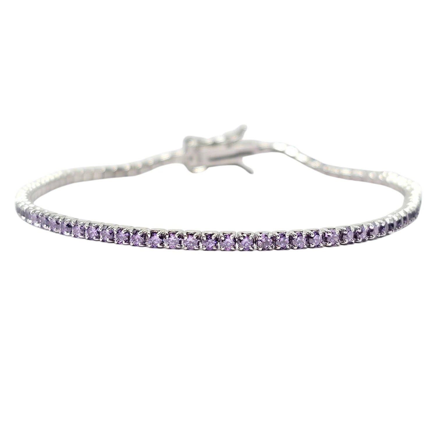 Alexandrite Gemstone Sterling Silver Tennis Bracelet