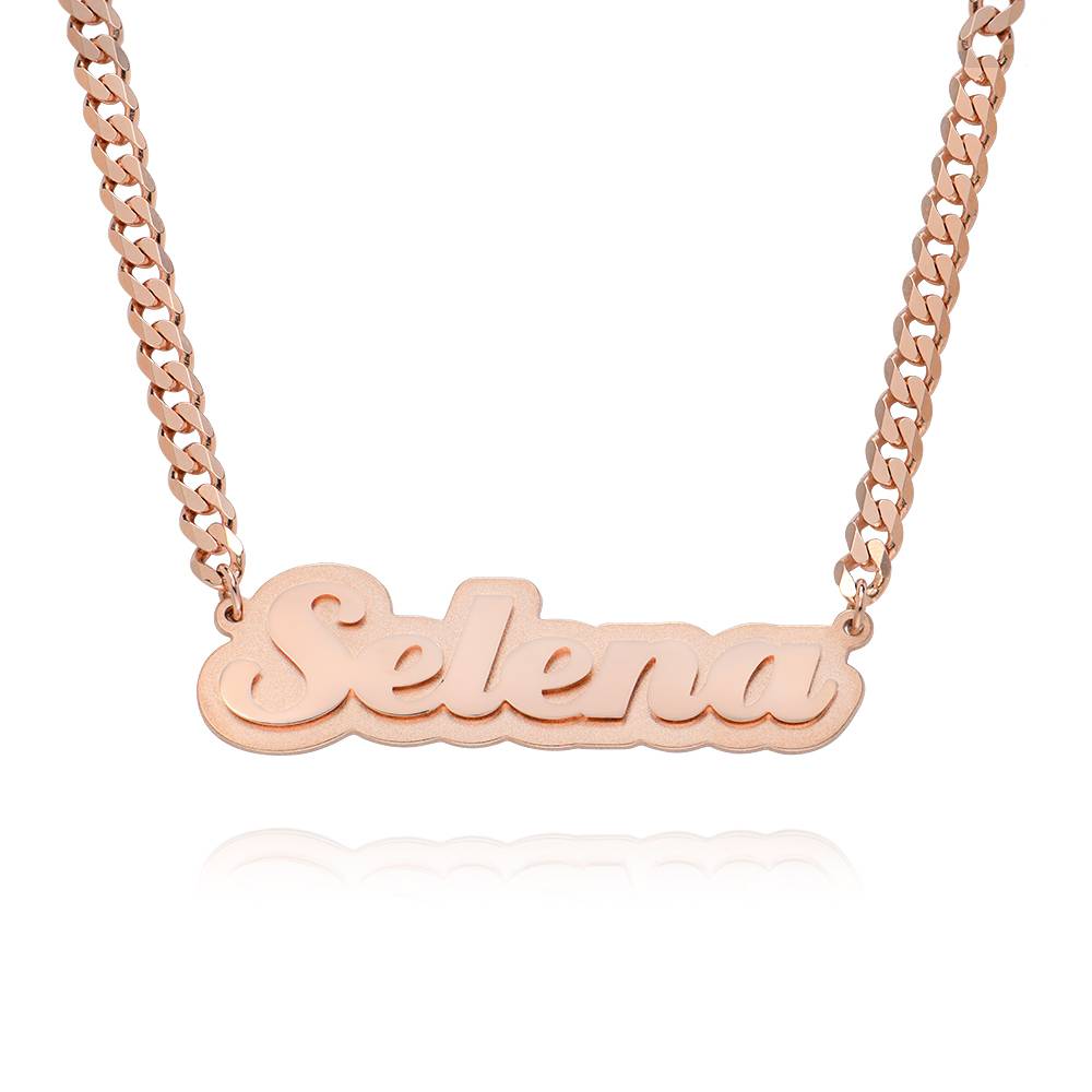 Alexis Double Plated Name Necklace in 18K Rose Gold Plating