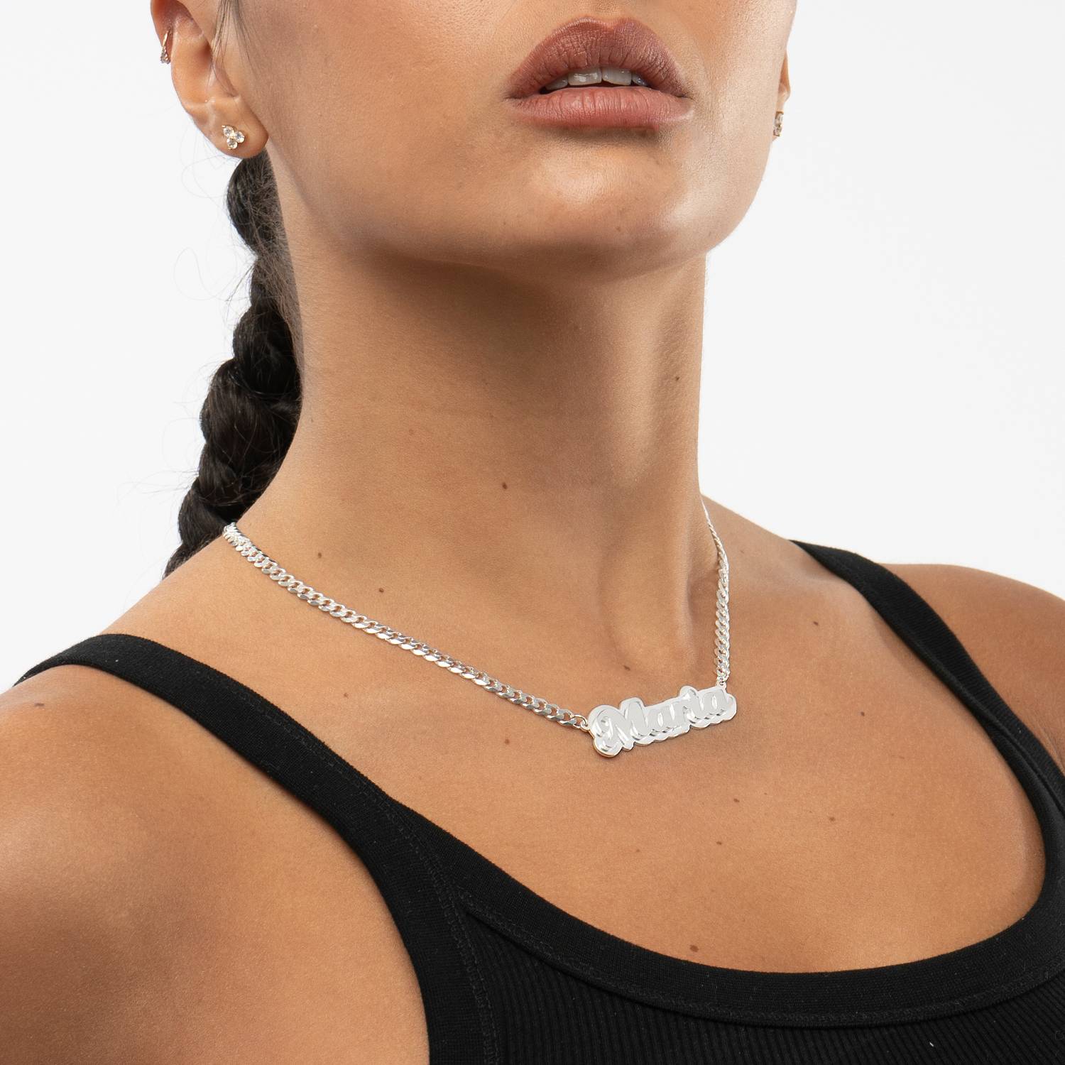 Alexis Double Plated Name Necklace in Sterling Silver
