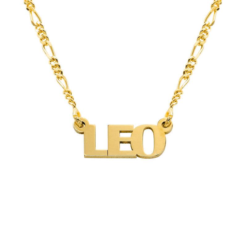 All Caps Name Necklace with New Chain in Gold Vermeil