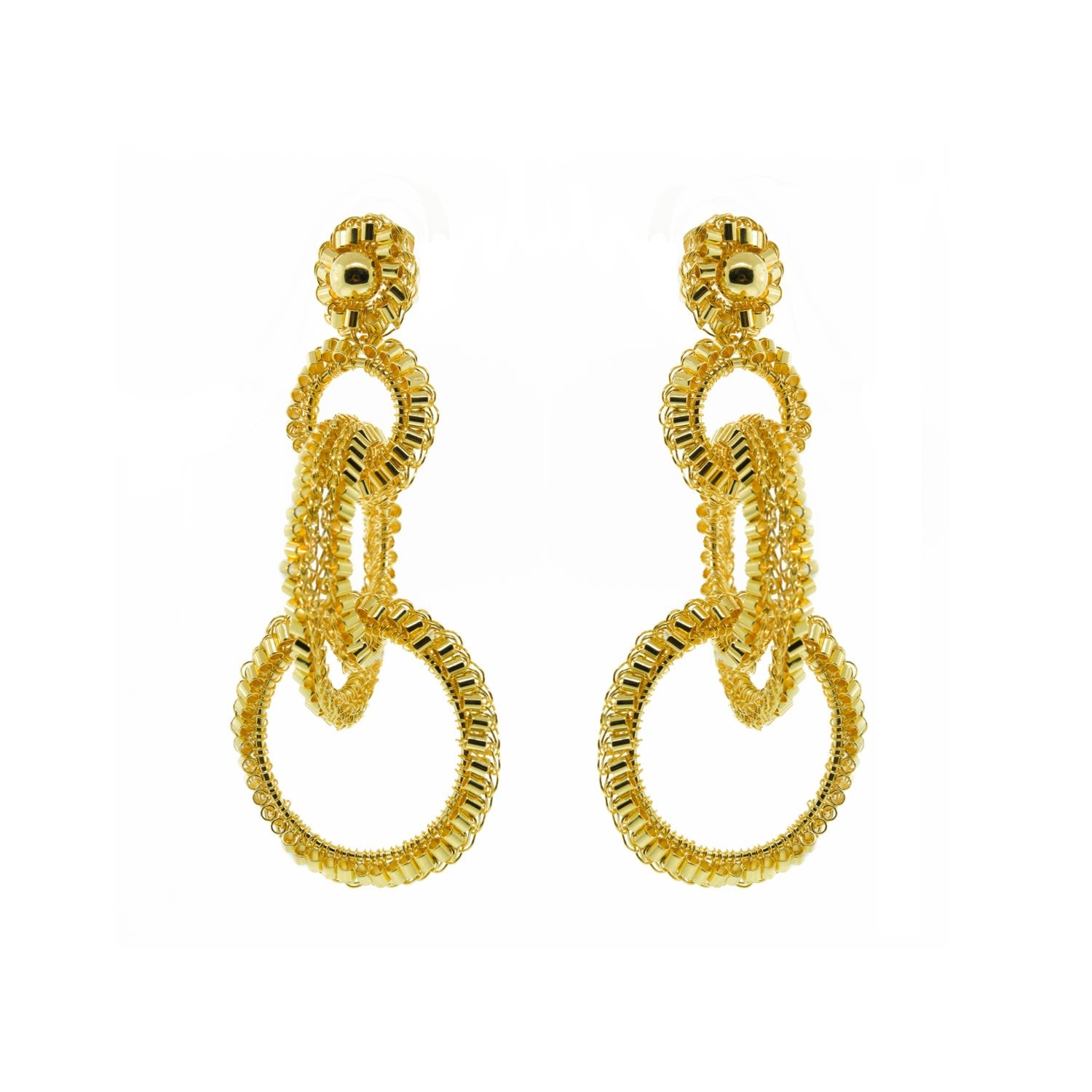 All Gold Grace Handmade Crochet Earrings