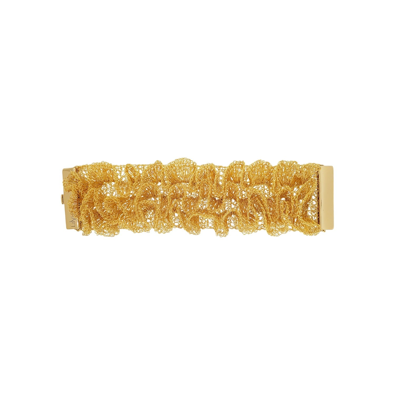 All Gold Rio Handmade Ruffled Crochet Bracelet