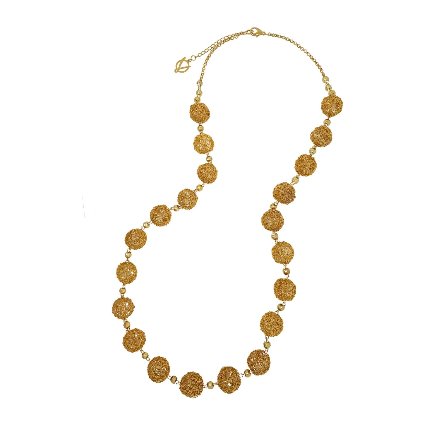 All Gold Spheres Handmade Necklace
