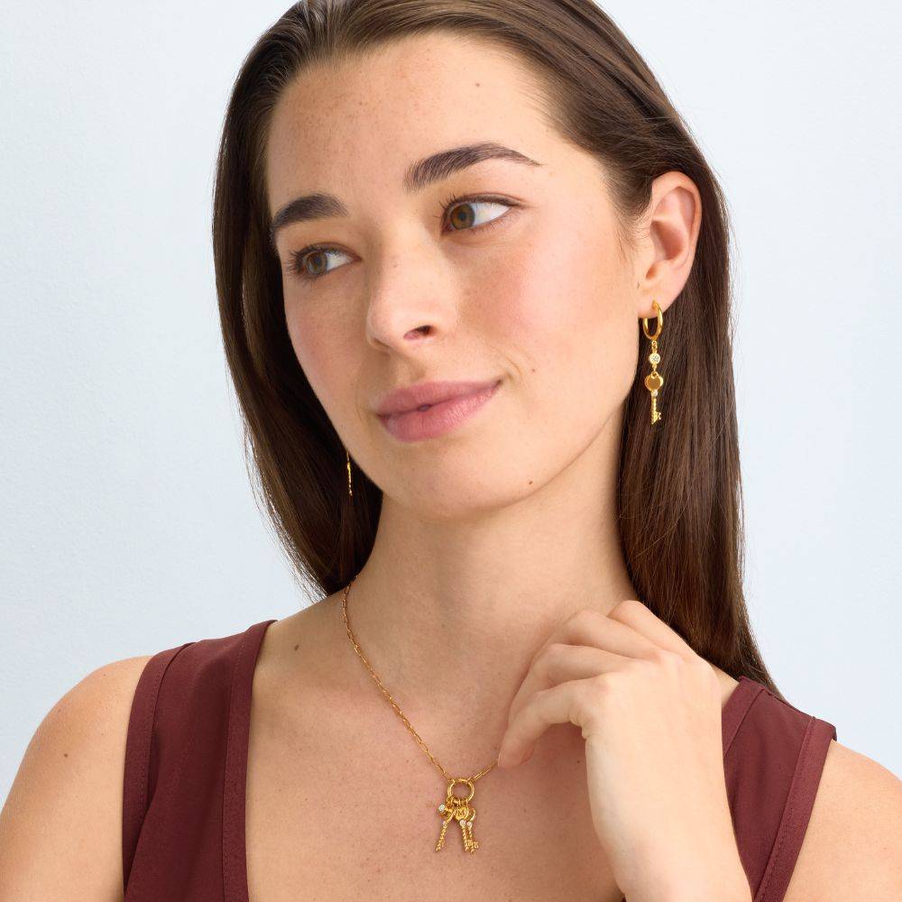 All Locked In Initial Diamond Necklace in Gold With Diamond Charm