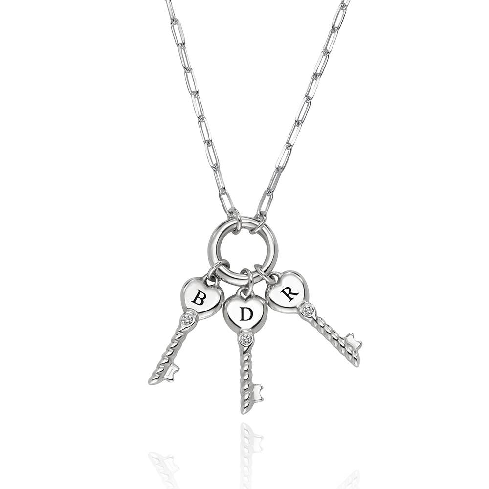 All Locked In Initial Diamond Necklace in Silver