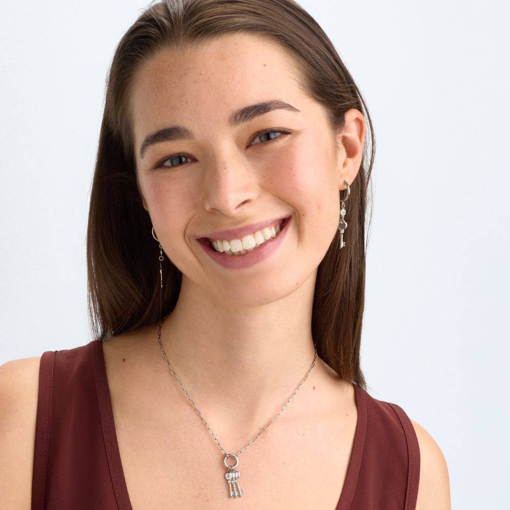 All Locked In Initial Diamond Necklace in Silver