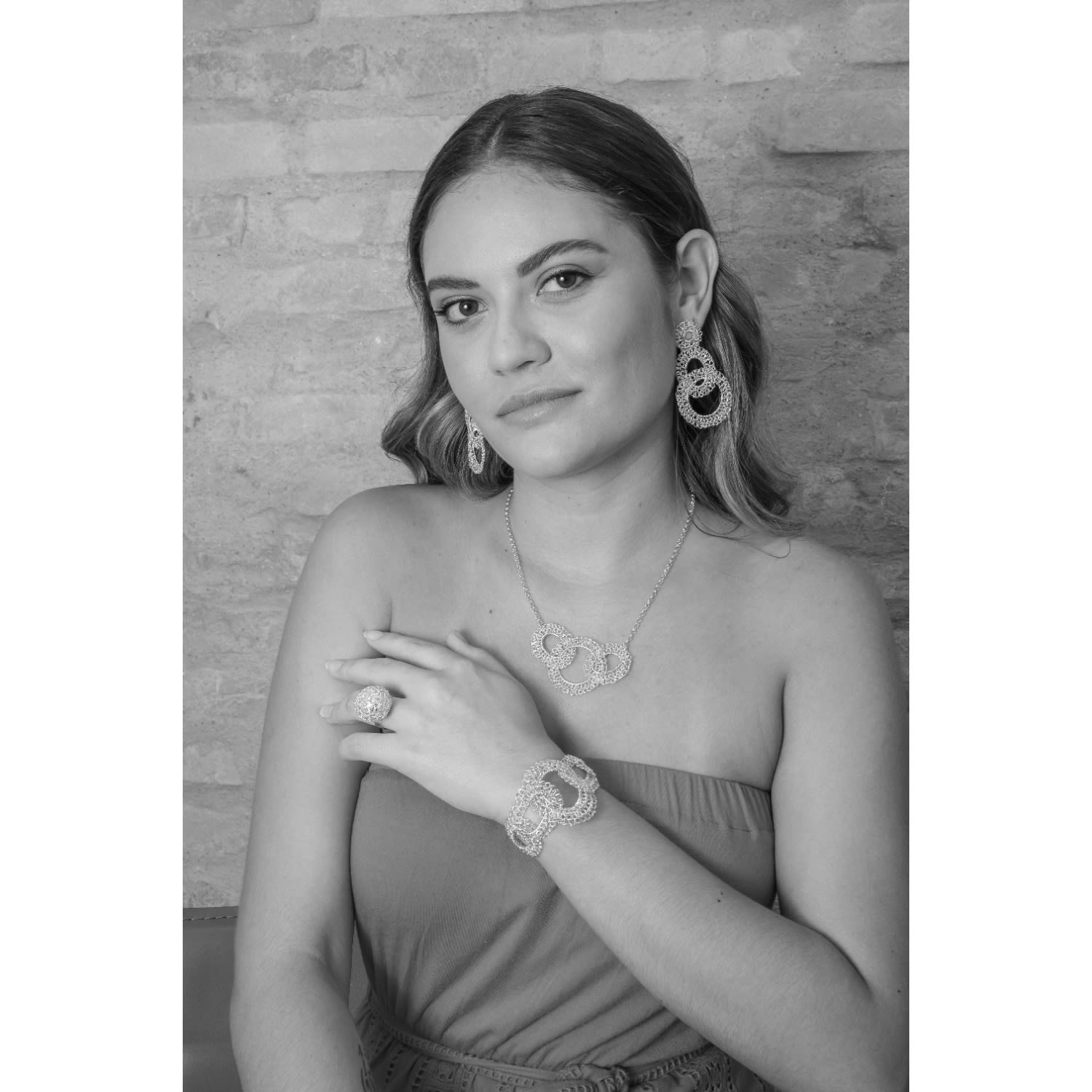 All Silver Artemis Handmade Crochet Bracelet