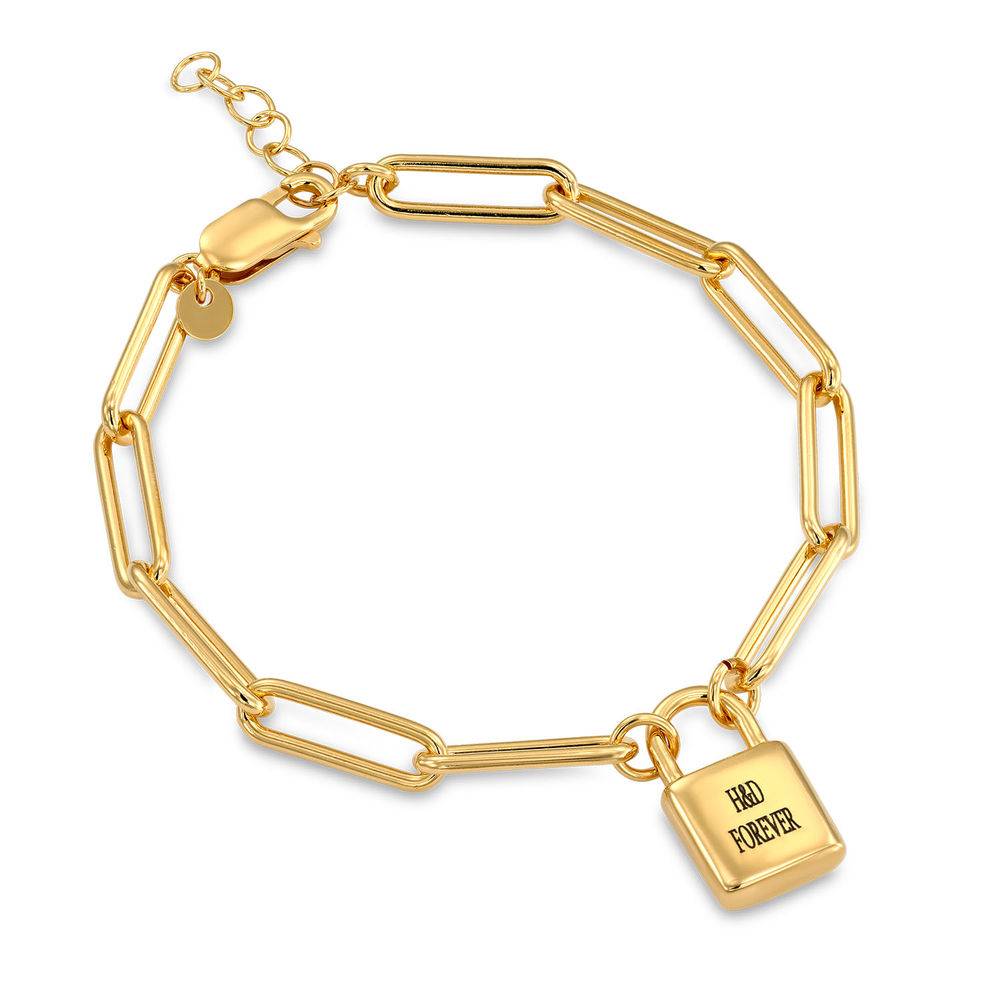 Allie Padlock Link Bracelet in Gold Vermeil