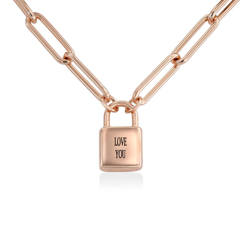 Allie Padlock Link Bracelet in Rose Gold Plating