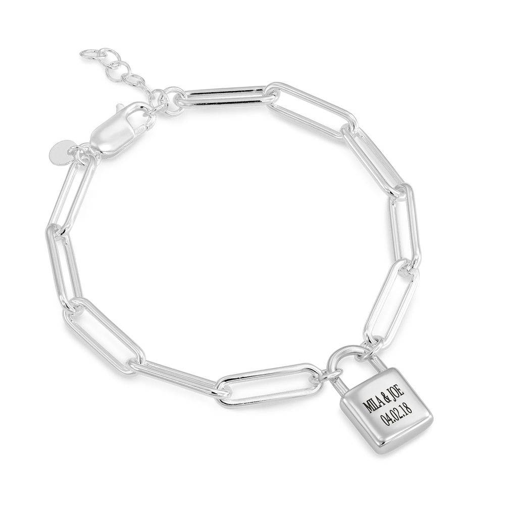 Allie Padlock Link Bracelet in Sterling Silver