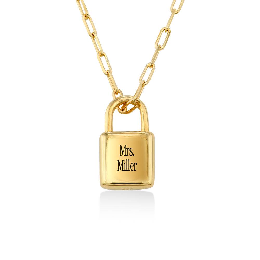 Allie Padlock Link Necklace in Gold Vermeil