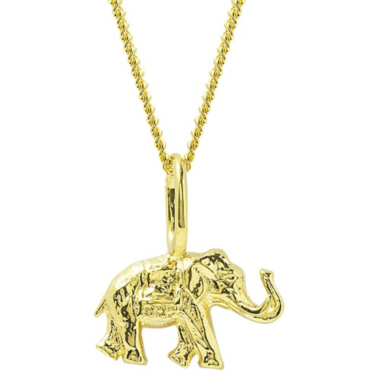 Elephant Yellow Gold Plated Necklace