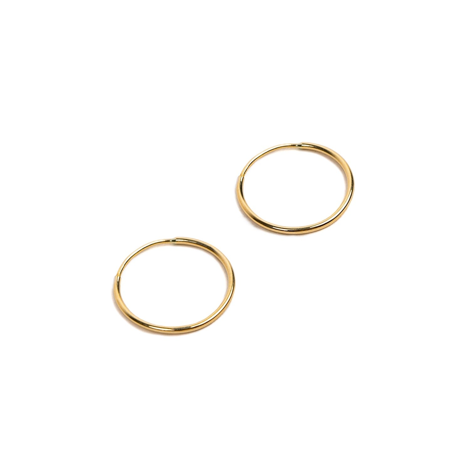 14K Gold Big Endless Hoop Earring Yellow Gold