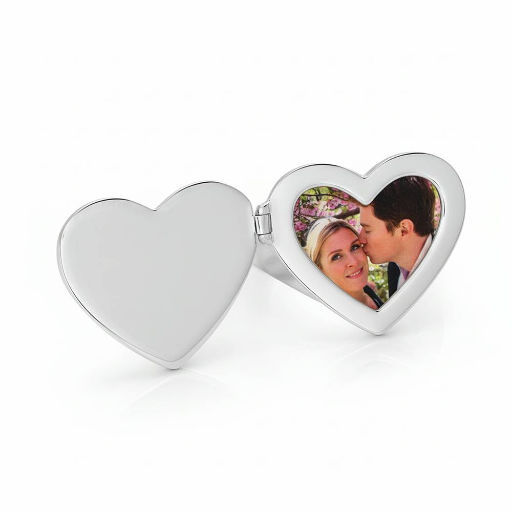 Always in My Heart Photo Monogram Ring in Silver Finish - Image ring
