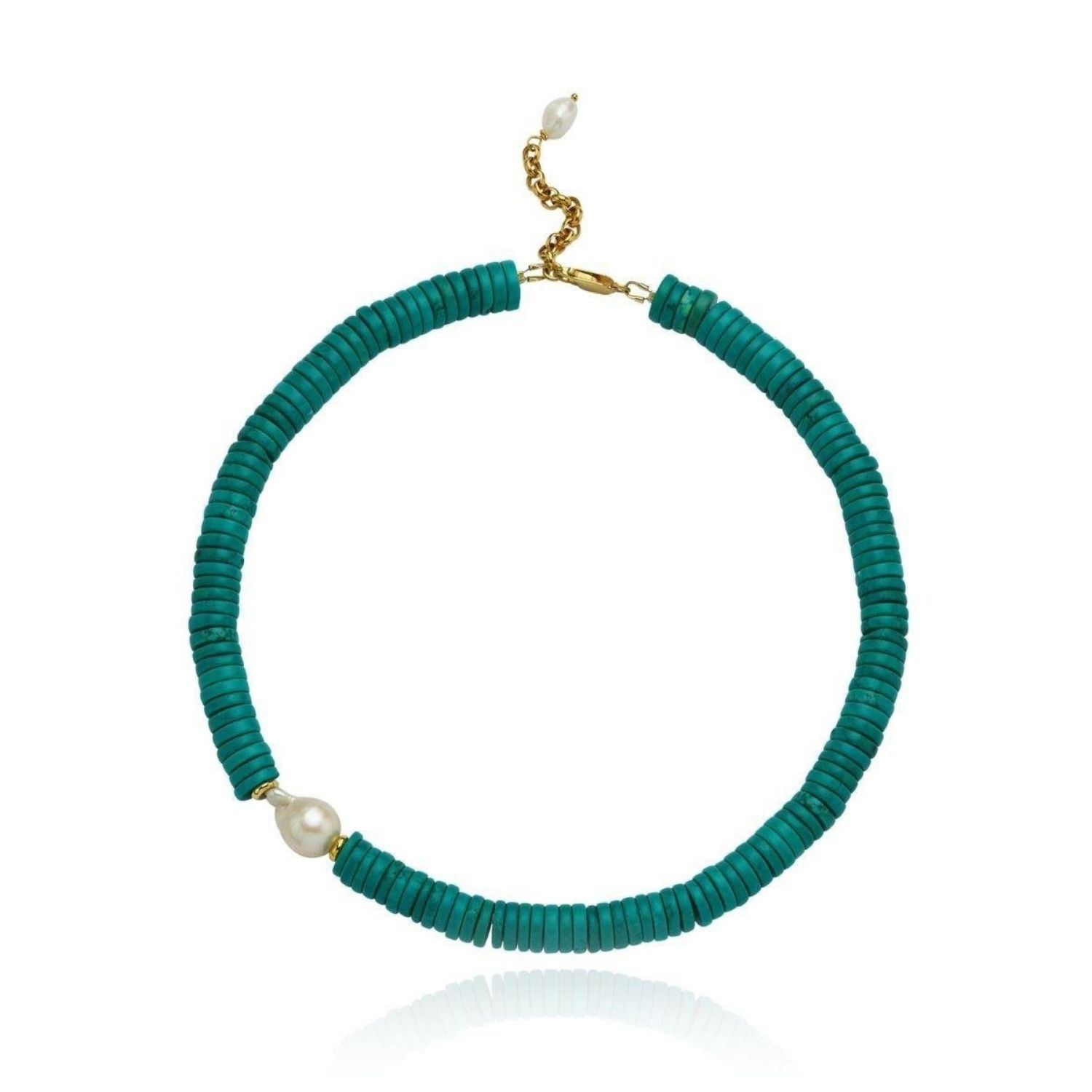 Alya Turquoise Big Pearl Necklace