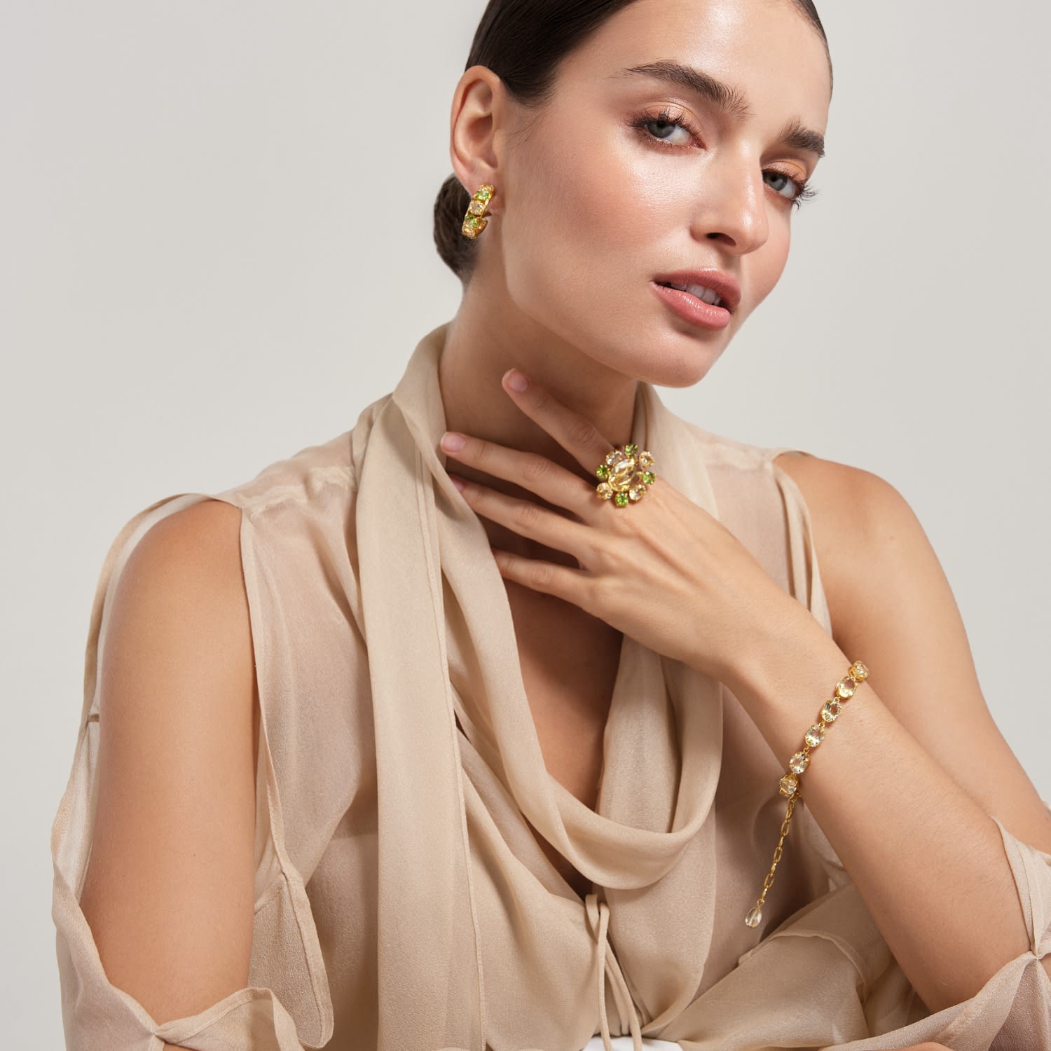 Alyson Hoops Peridot Pierced