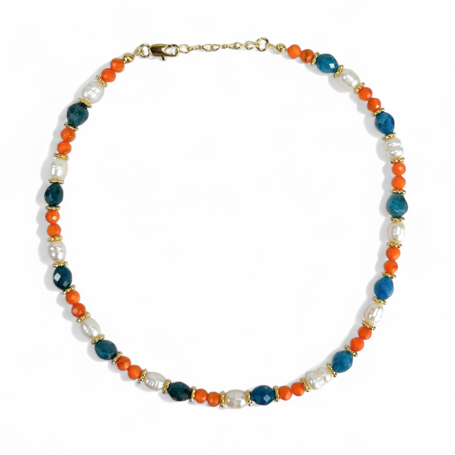 Amara Apatite & Pearl Beaded Necklace