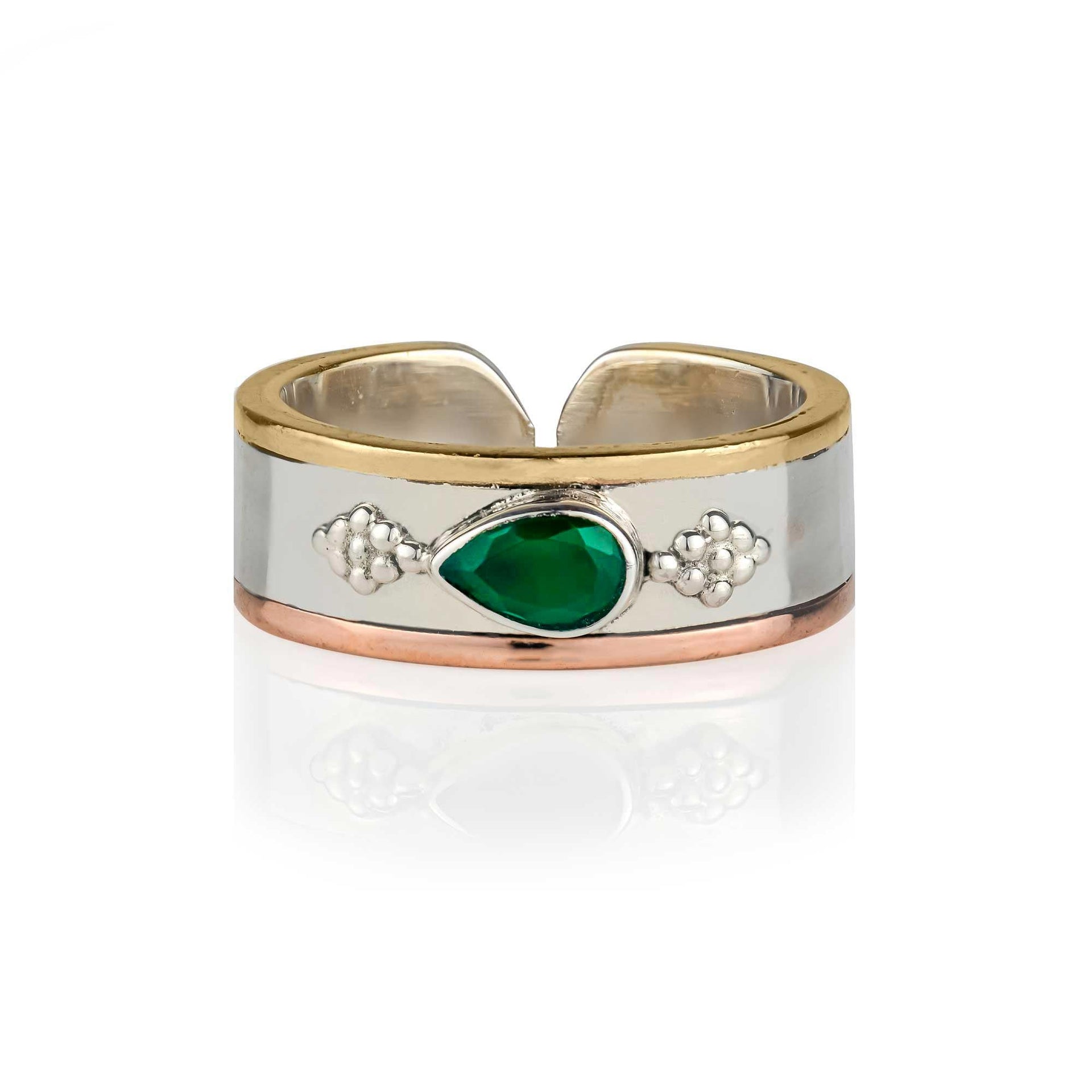Amara Bliss Silver Midi / Toe Ring - Green Onyx