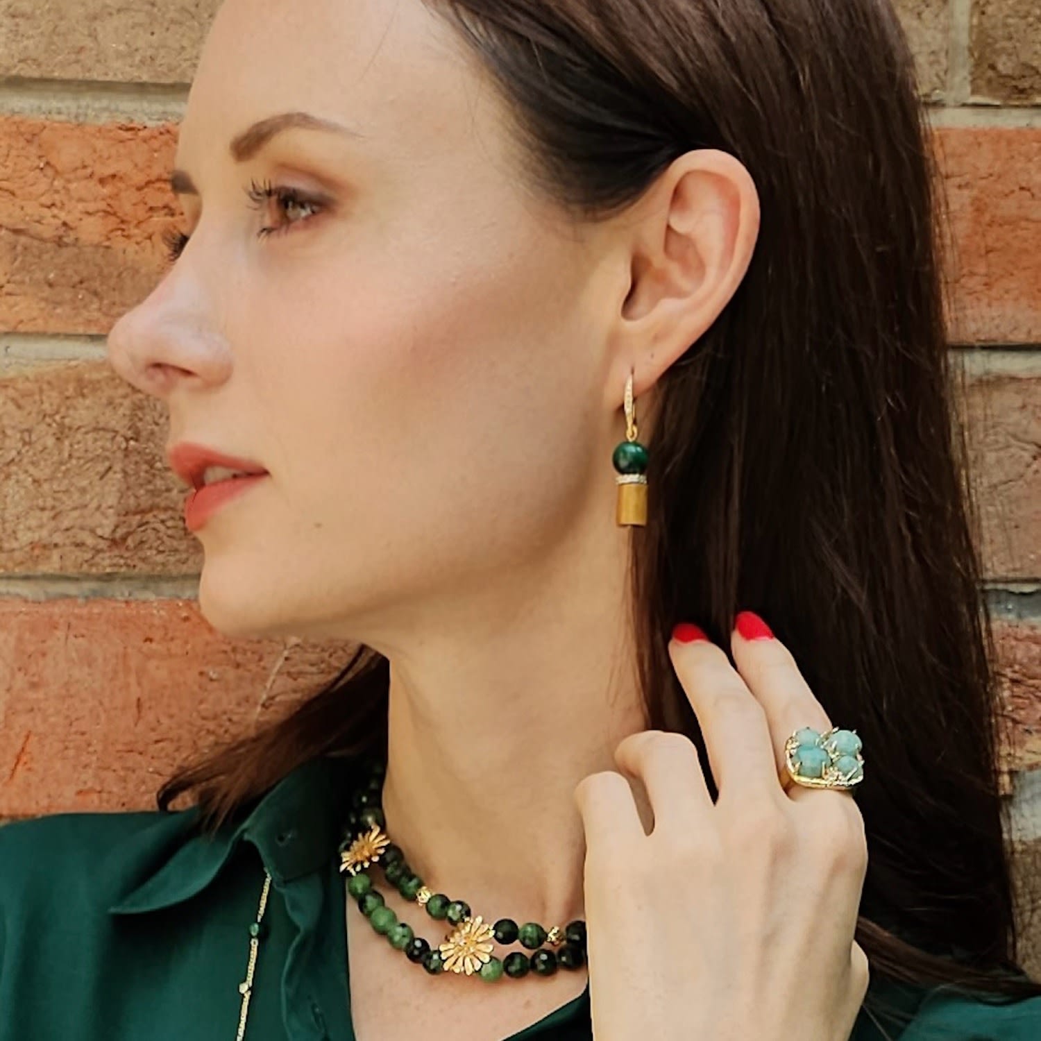 Amazonite Setting Statement Ring