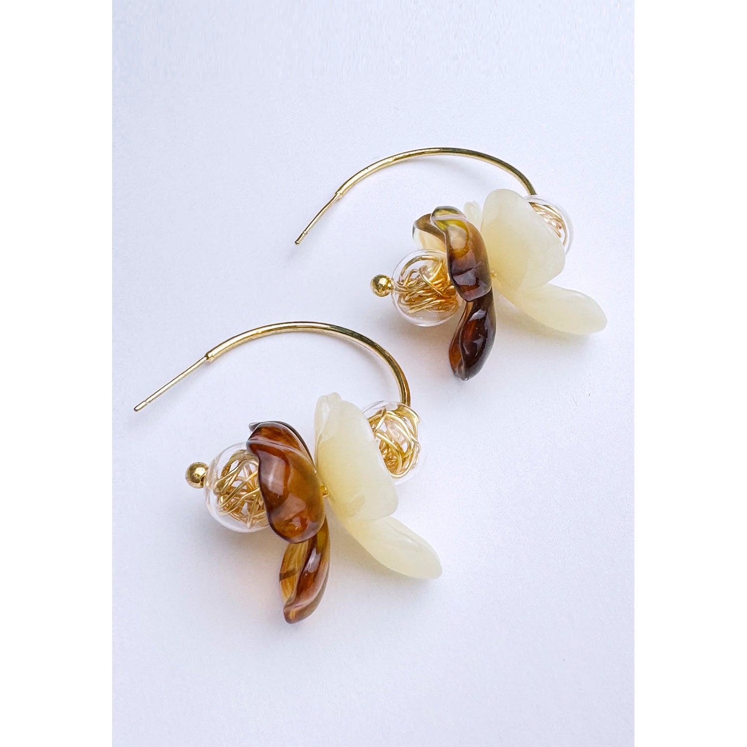 Amber Bloom Hoop Earrings