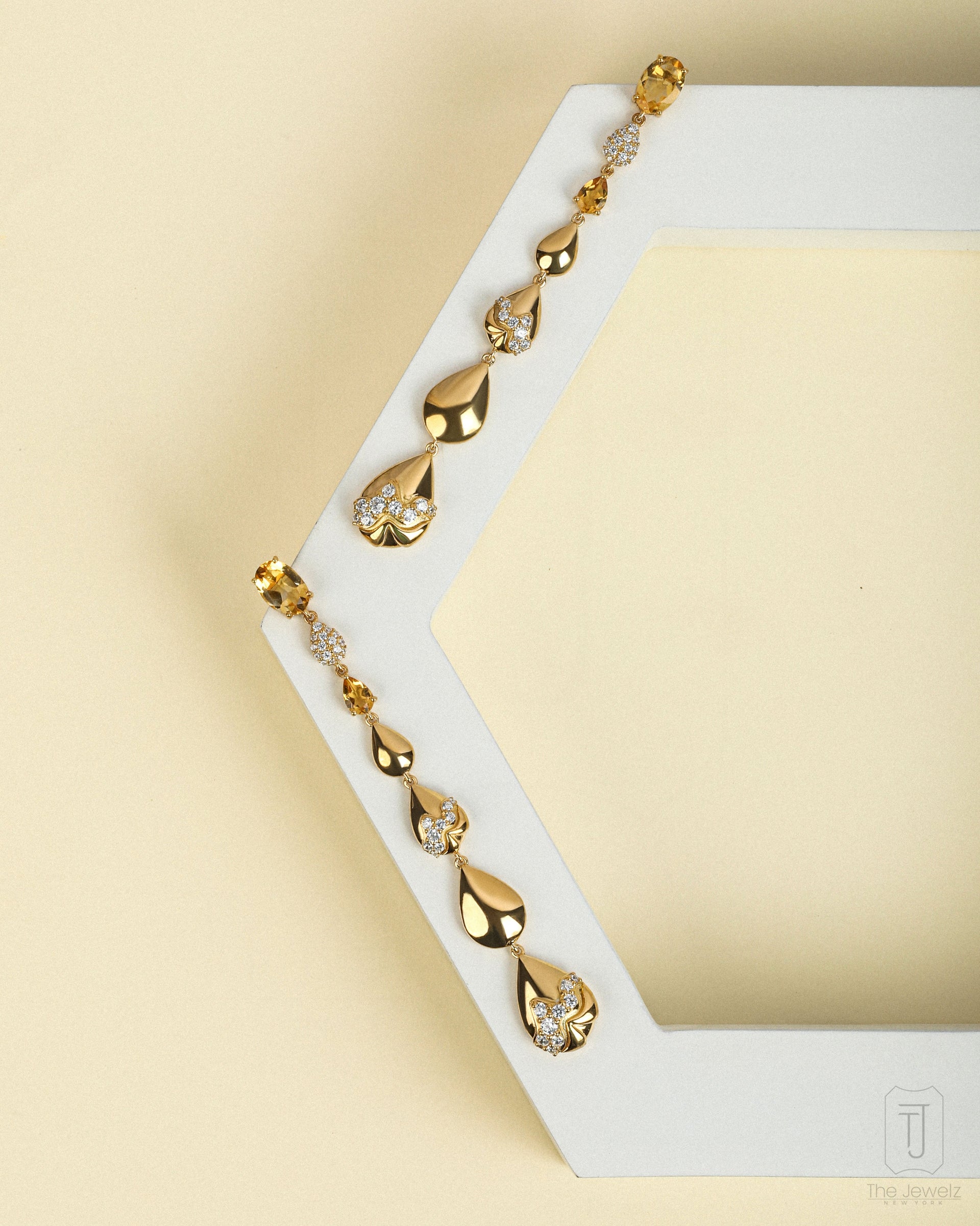 Amber Chords Citrine Silver Earrings For Her