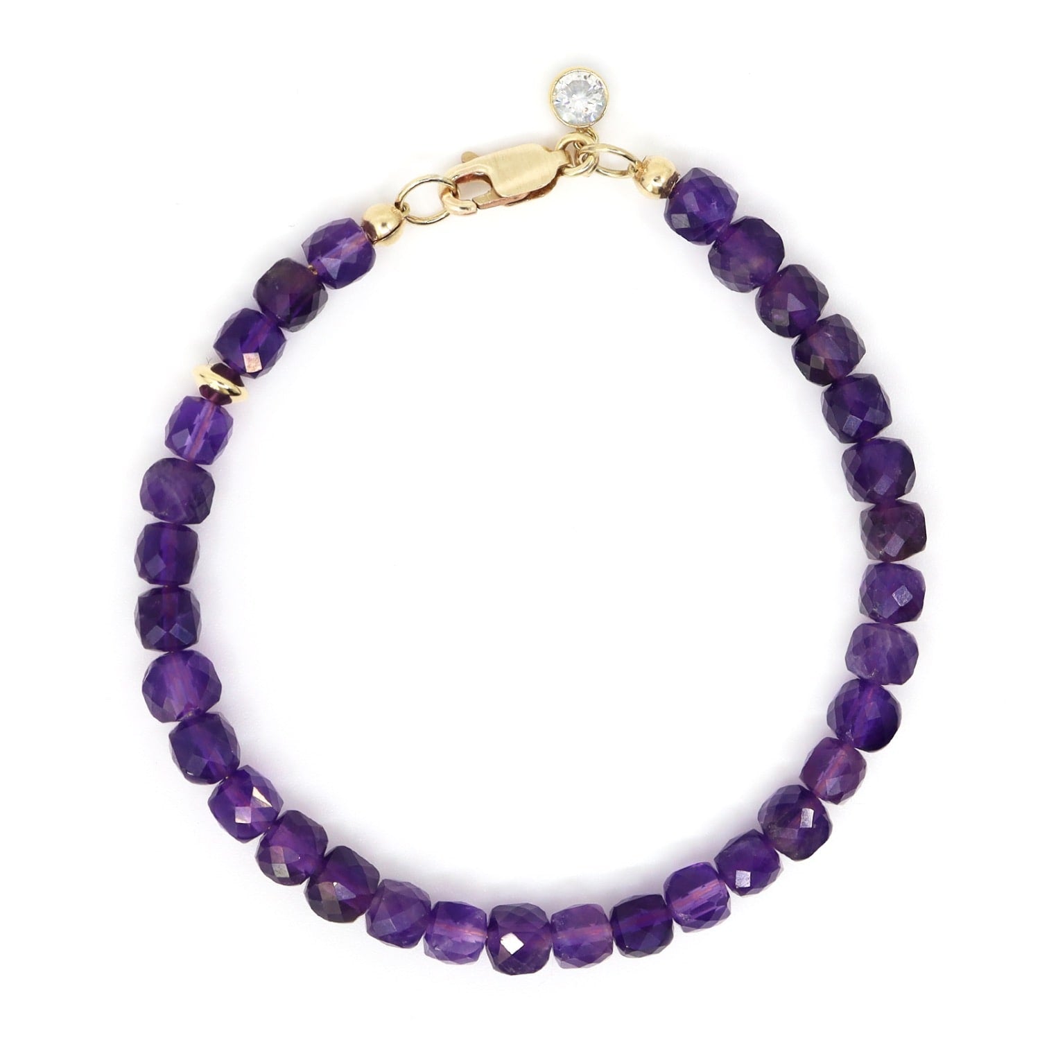 Amethyst & 14K Gold Filled Bracelet