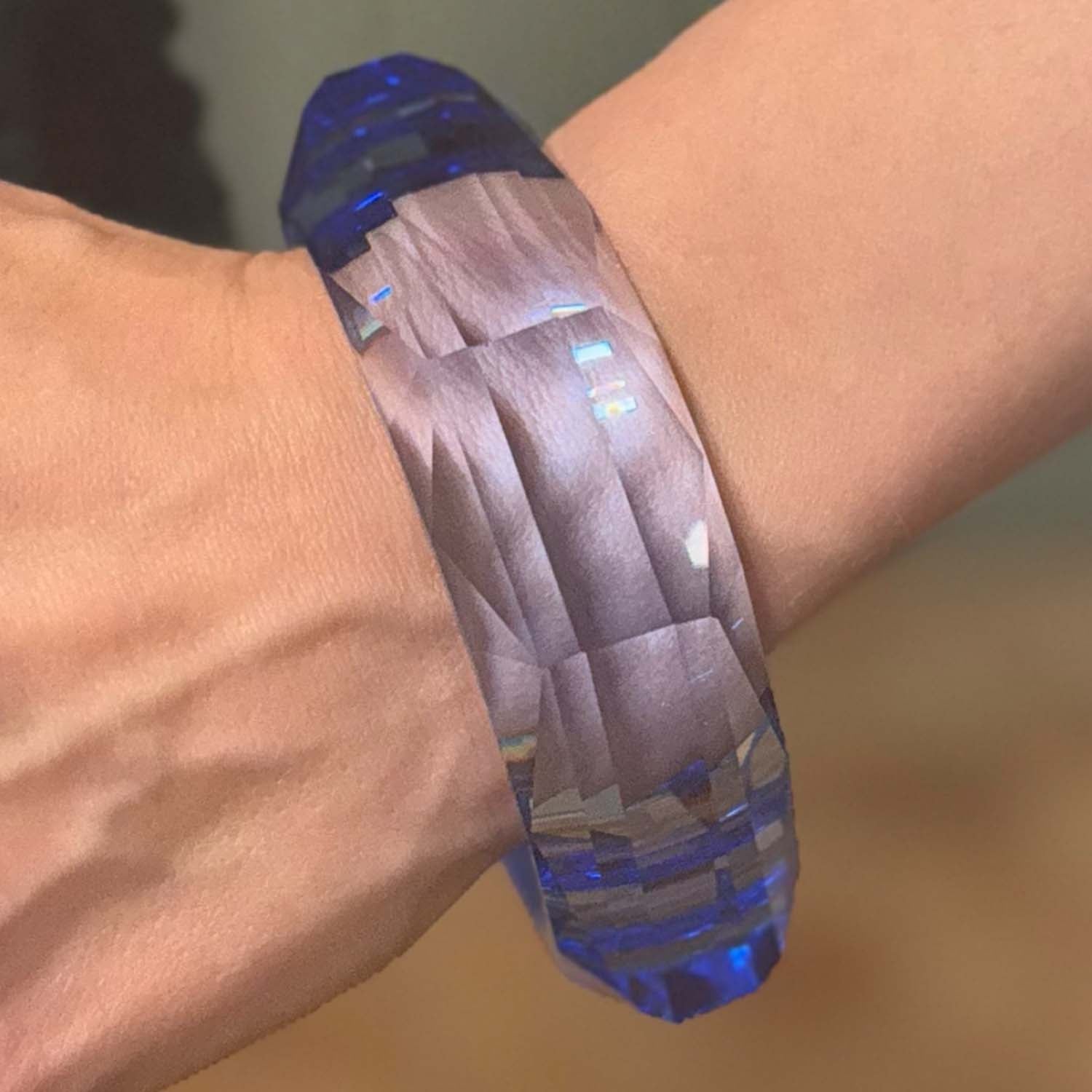 Amethyst Acrylic Faceted Bangle